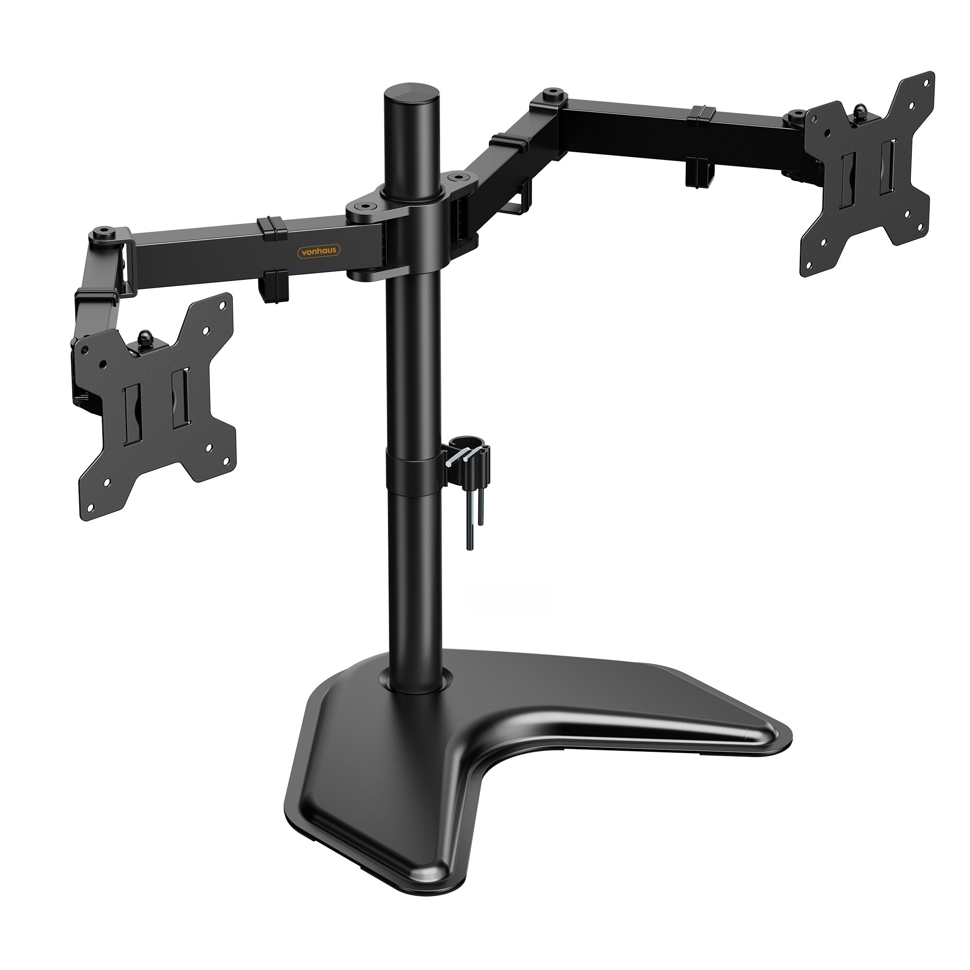 VonHaus 13-32in Adjustable Metal Dual Monitor Stand  - Black