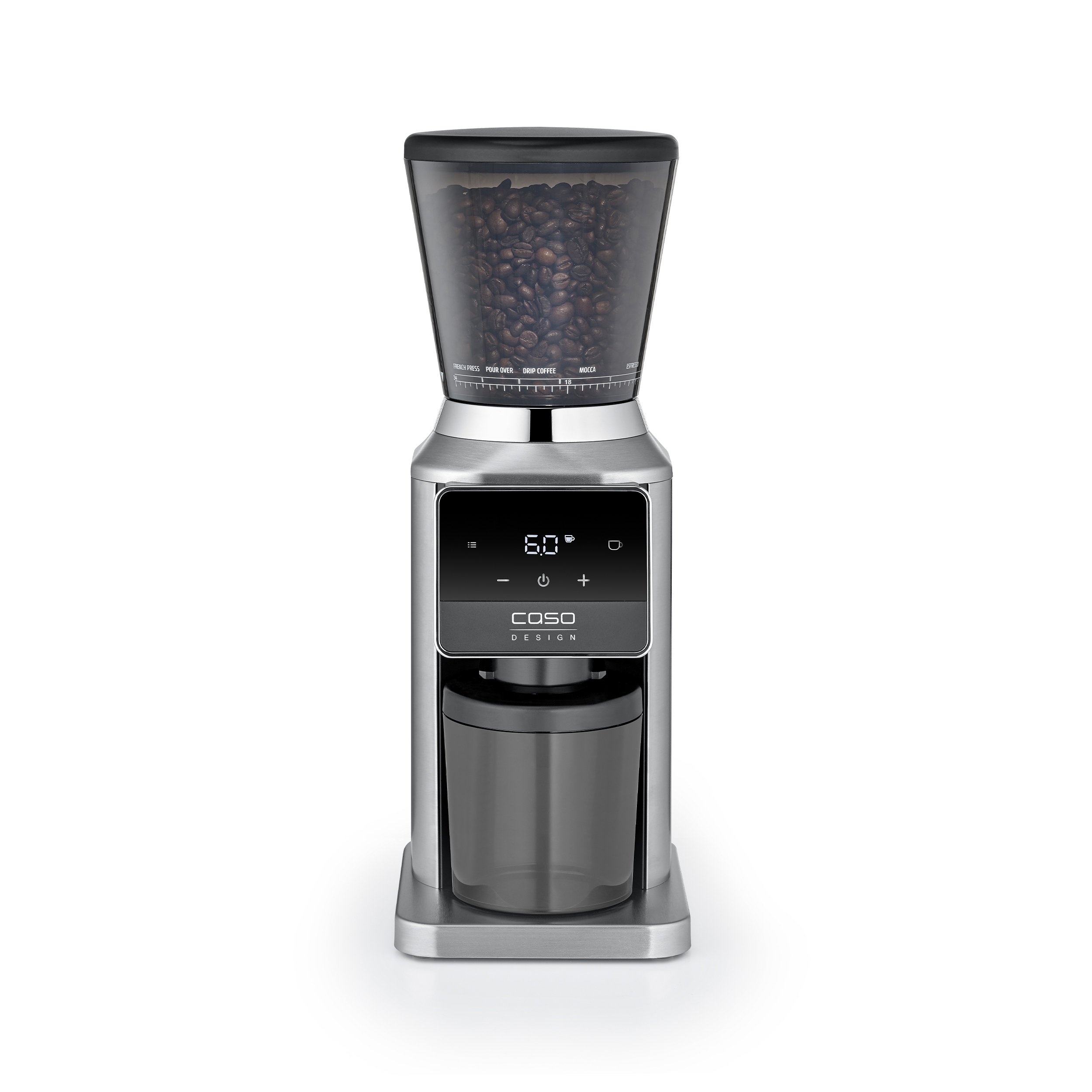 Caso Design Barista Chef Pro Coffee Grinder - Black & Stainless Steel