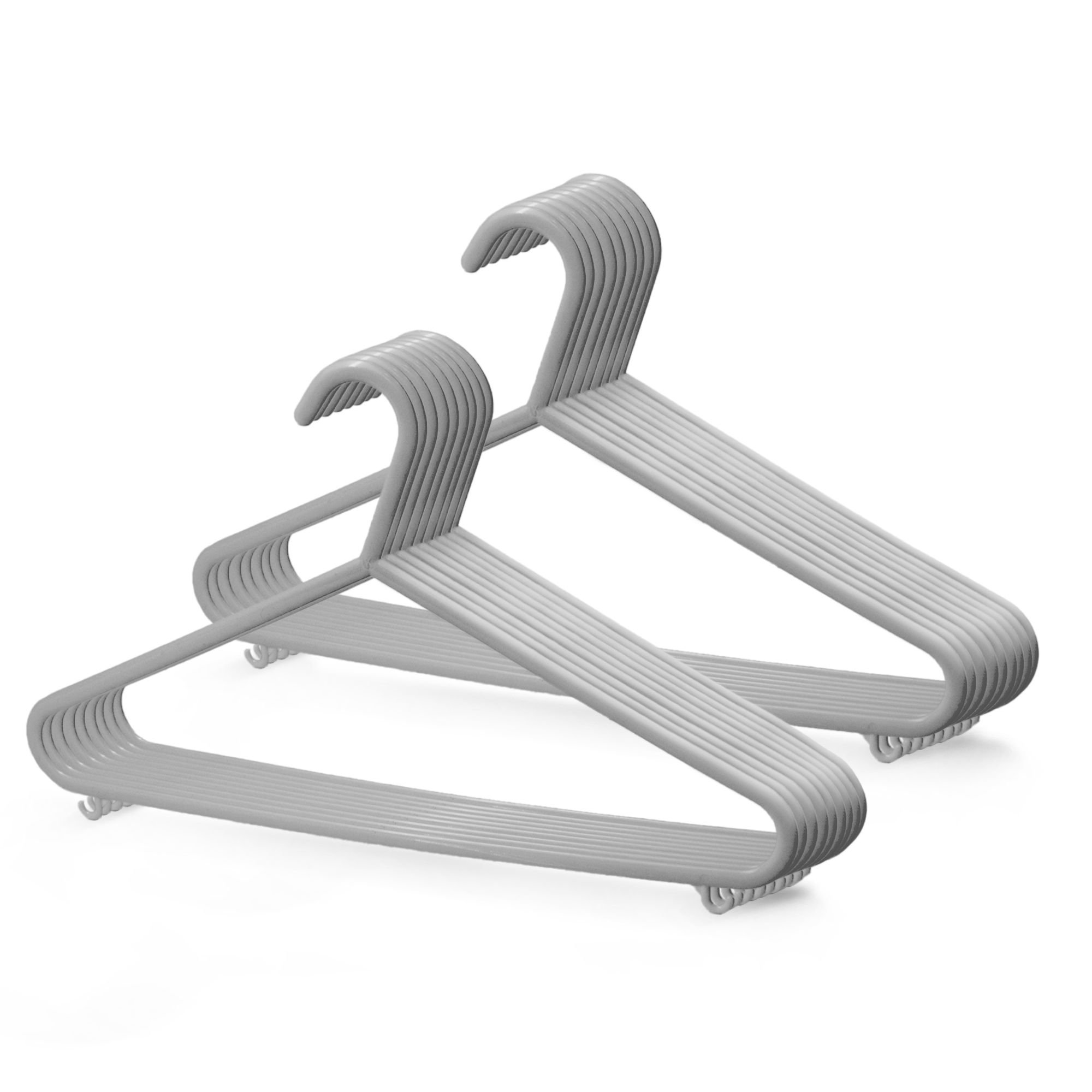 Keplin Grey Adult Plastic Trouser Bar Coat Hangers - Pack of 50