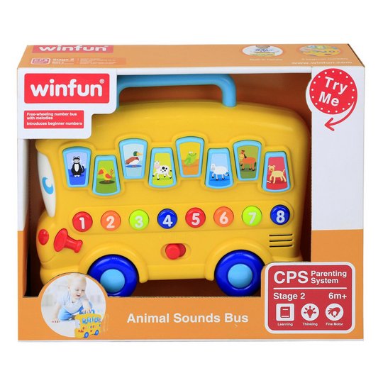 Winfun Animal Sounds Bus Interactive Pull Along Toy