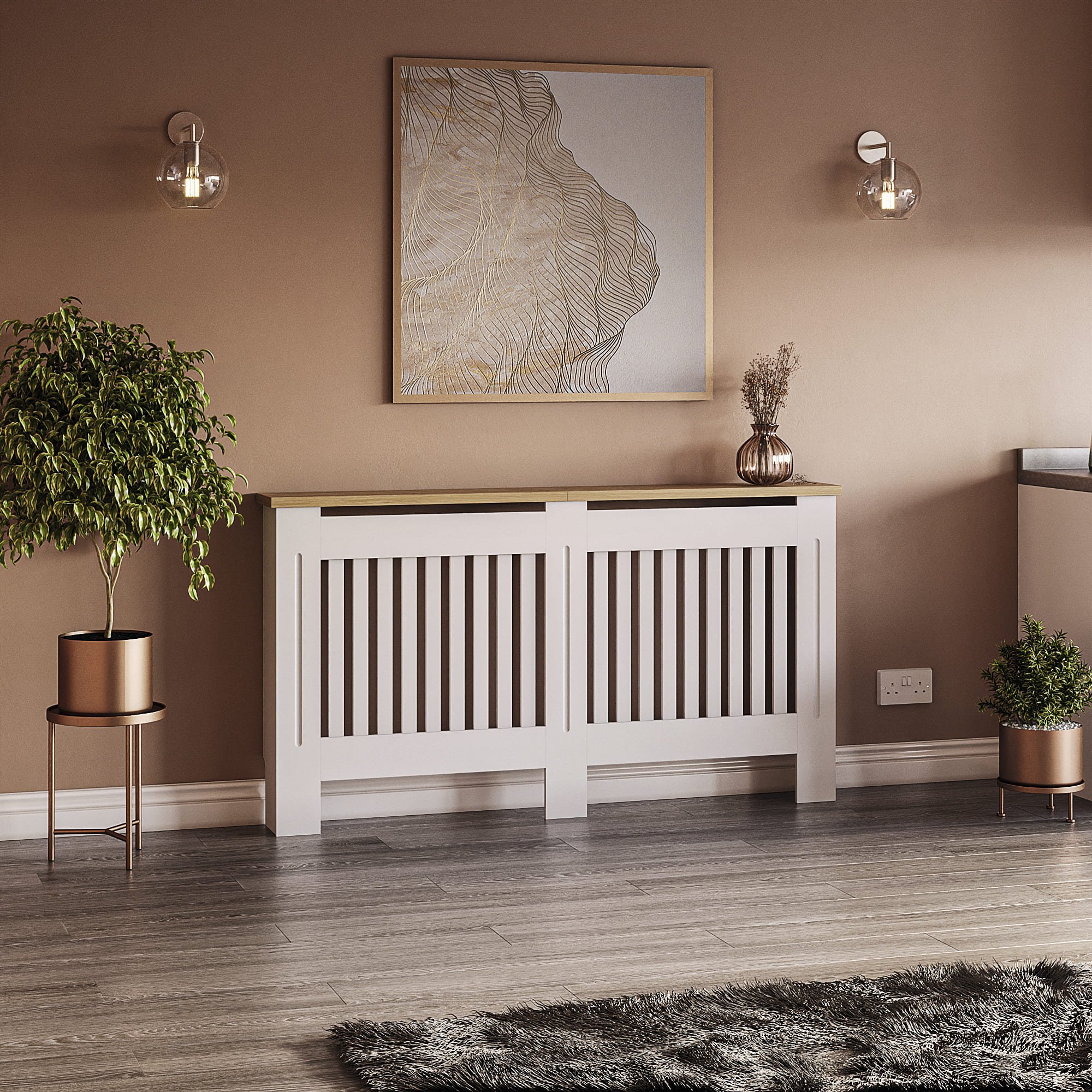 Vida Designs Arlington Large Radiator Cover - White