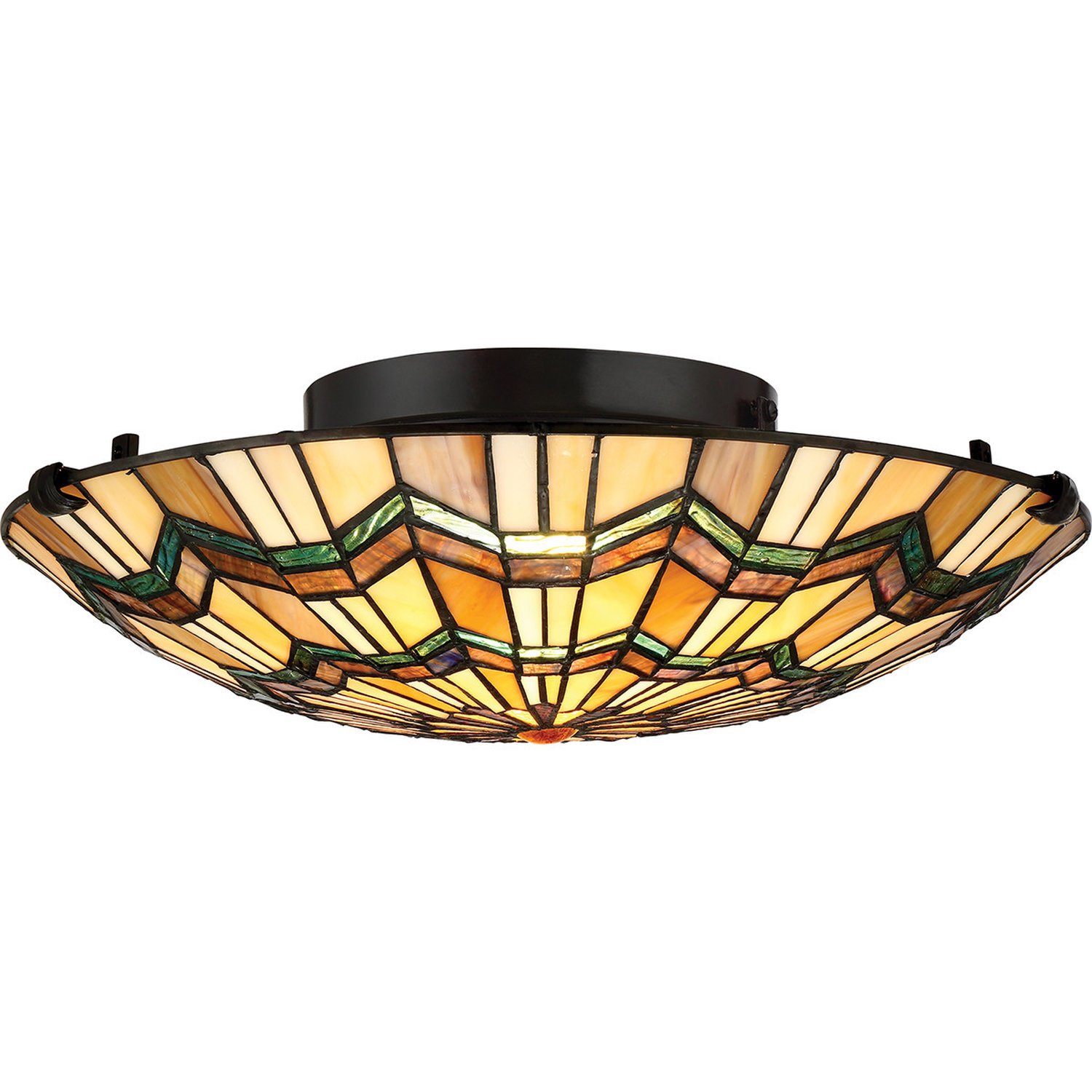 Elstead Alcott Flush Ceiling Light - Bronze