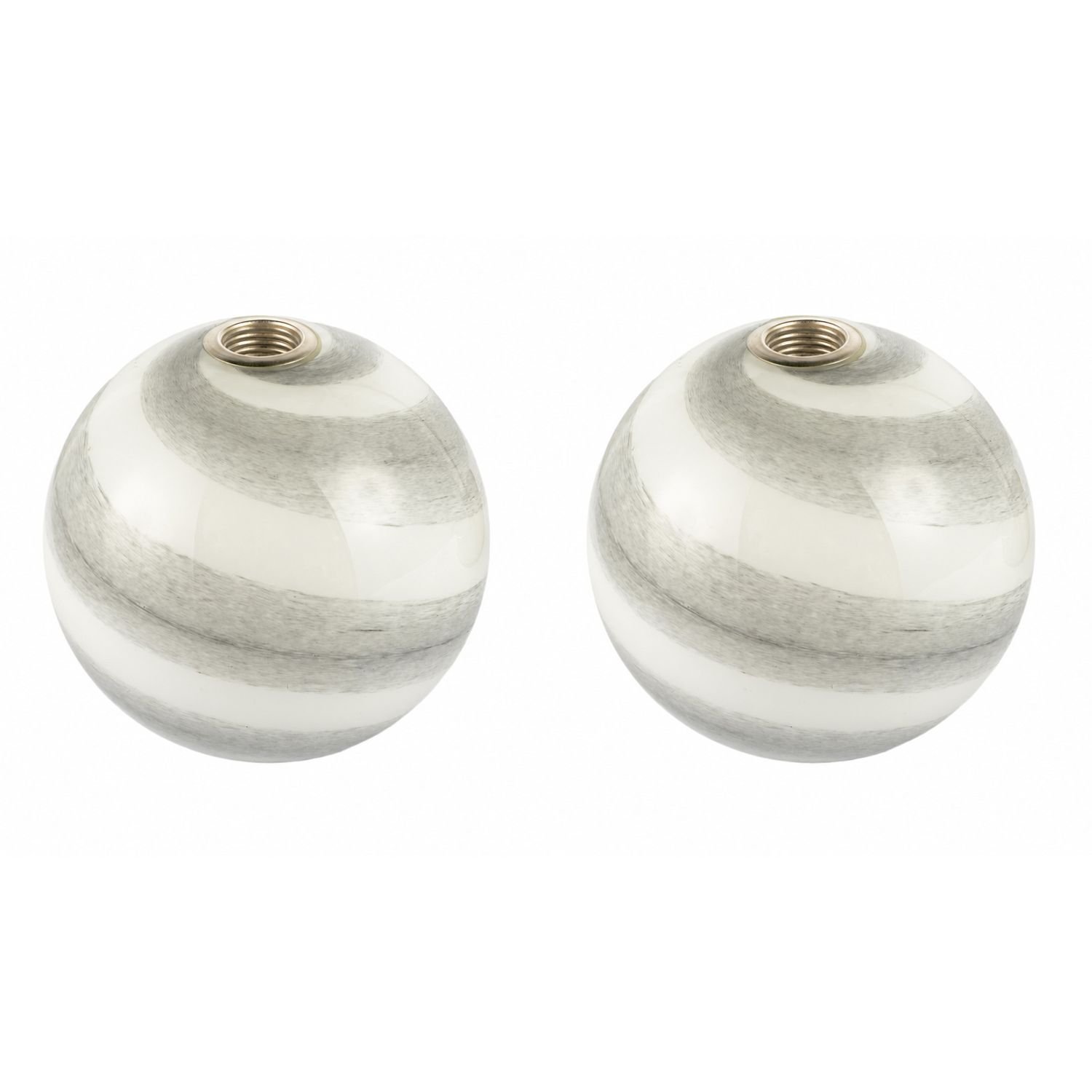 Happy Homewares Pair of Grey Marble Swirl Glass for G9 Pendant Shade - 12cm