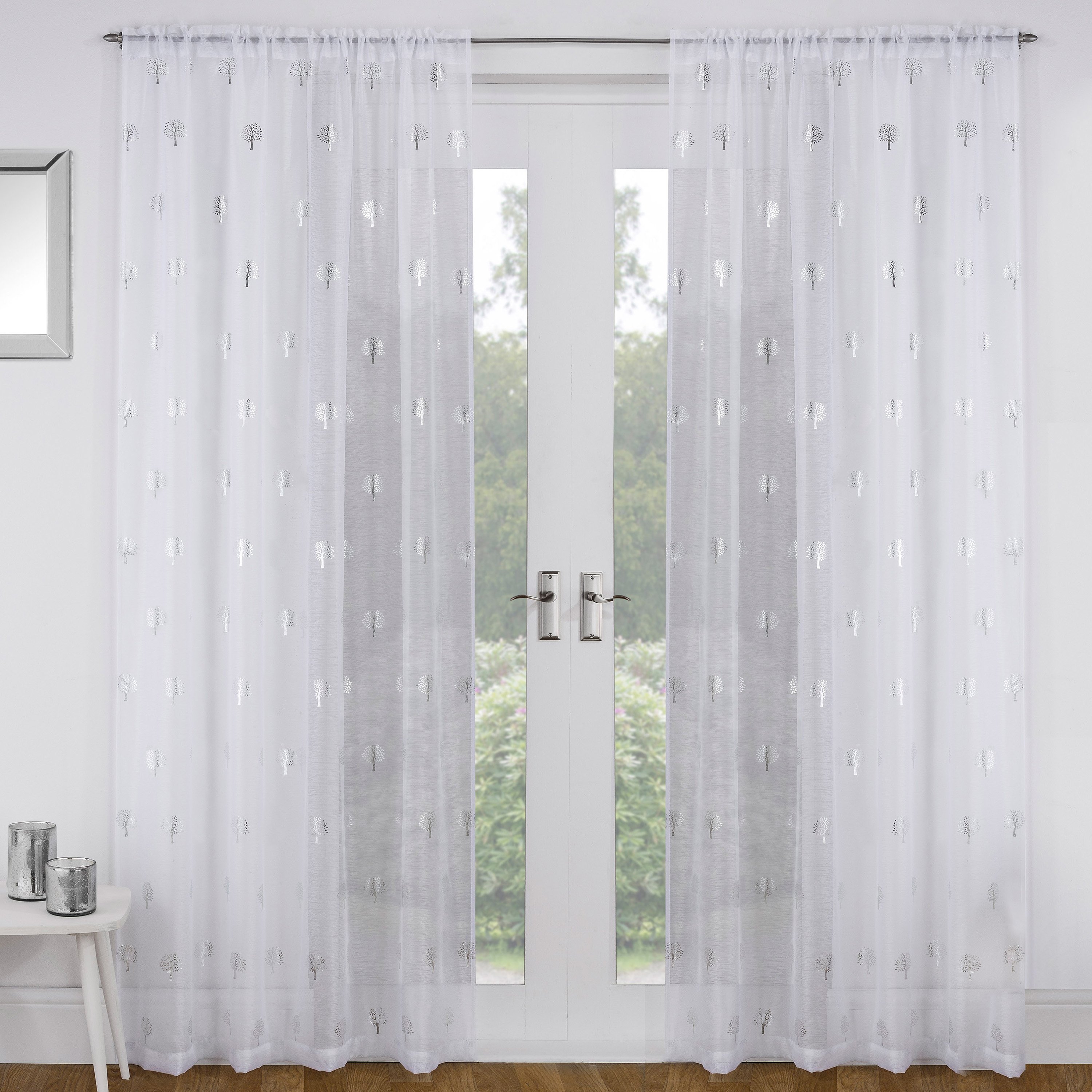 Tyrone Textiles Birch Rod Pocket Voile Panels - 140 x 229cm - White