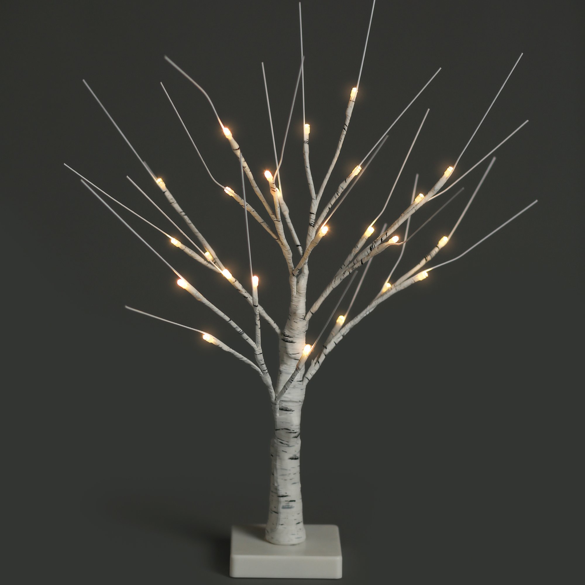NETTA White Pre-Lit Birch Twig Tree with 24 Warm White LEDs - Single