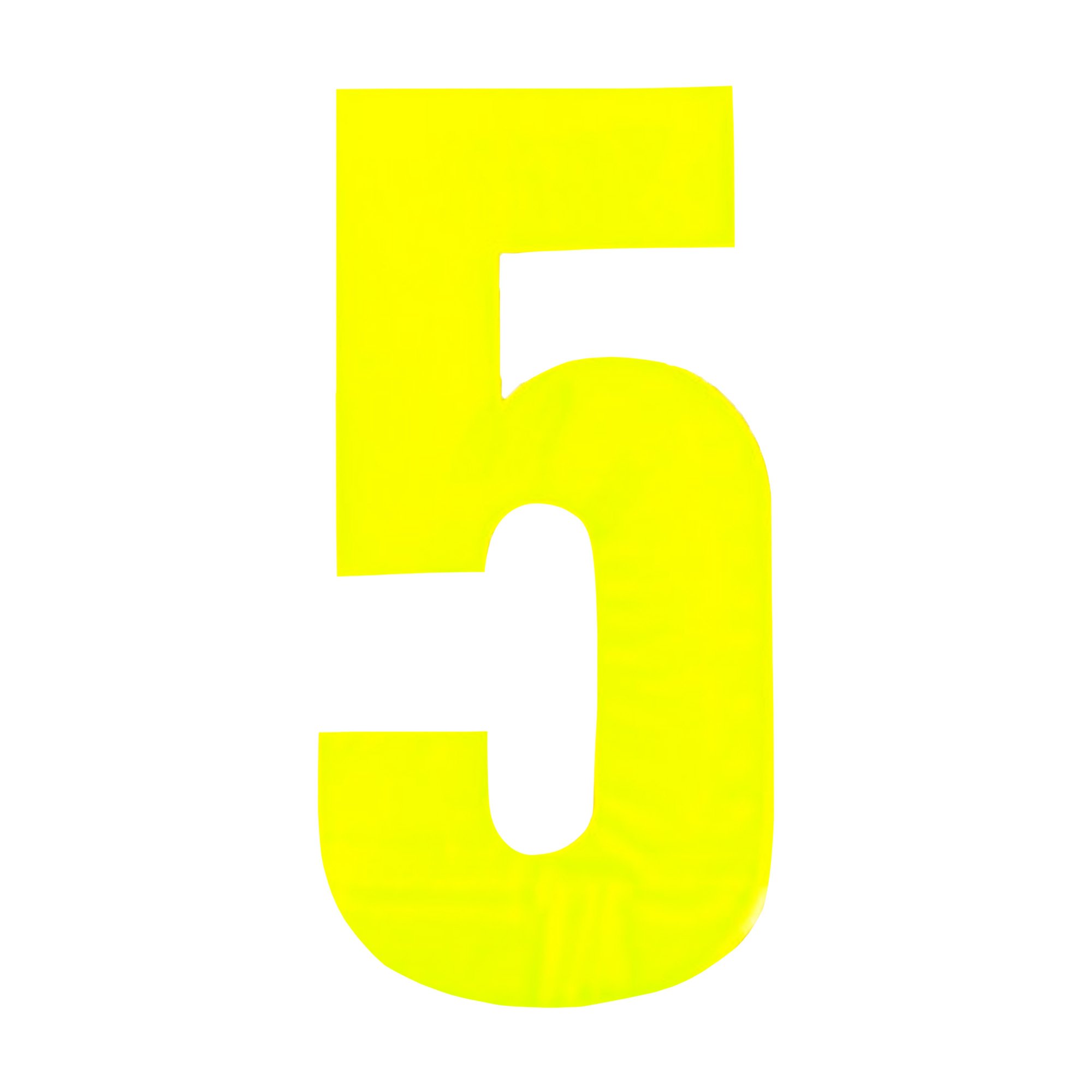 Securit No 5 Hi-Vis Bin Number - Yellow