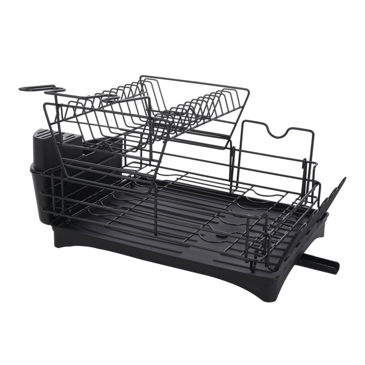 Living and Home 2 Tier Detachable Dish Rack - Black