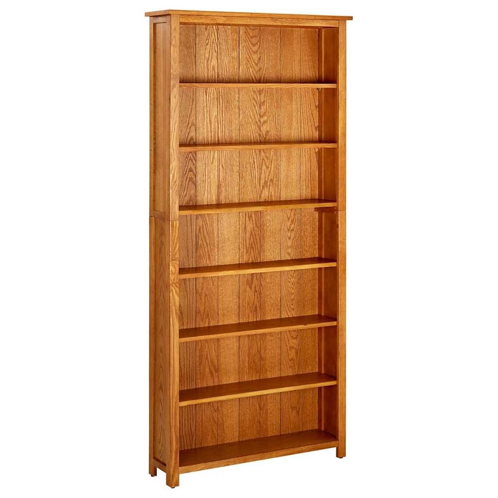 Walplus Solid Oak Bookcase - Brown - 90 x 22.5 x 200 cm