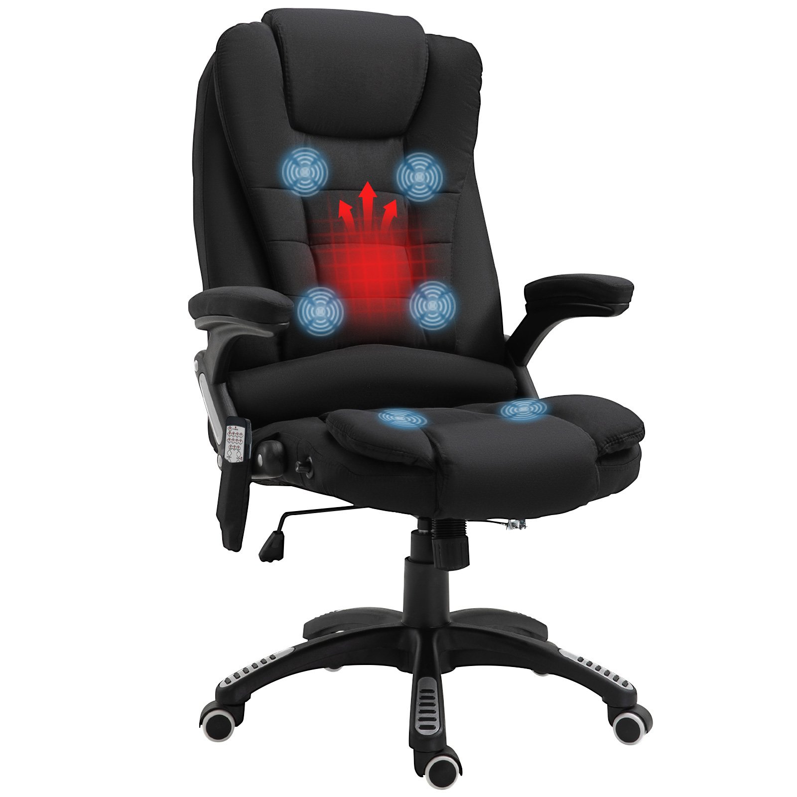 Vinsetto Linen Fabric Executive Computer Desk Chair - Black