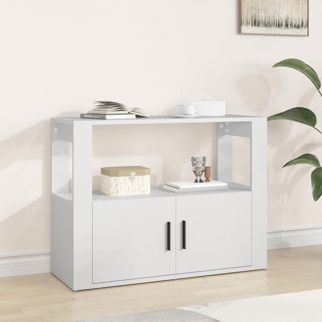 Walplus Engineered Wood Sideboard - White - 80 x 30 x 60 cm