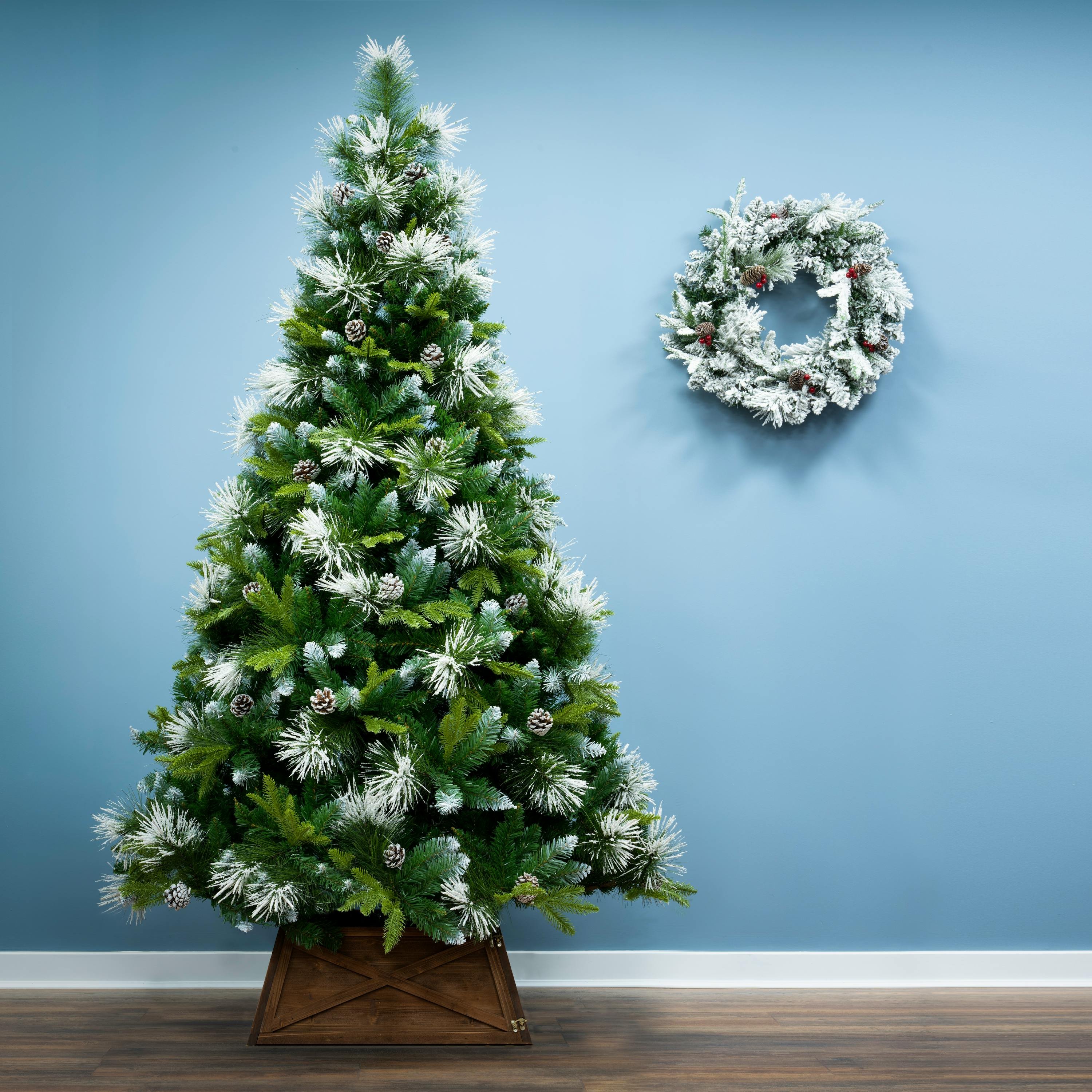 Christmas Tree World 5ft Snowy Scots Pine Christmas Tree
