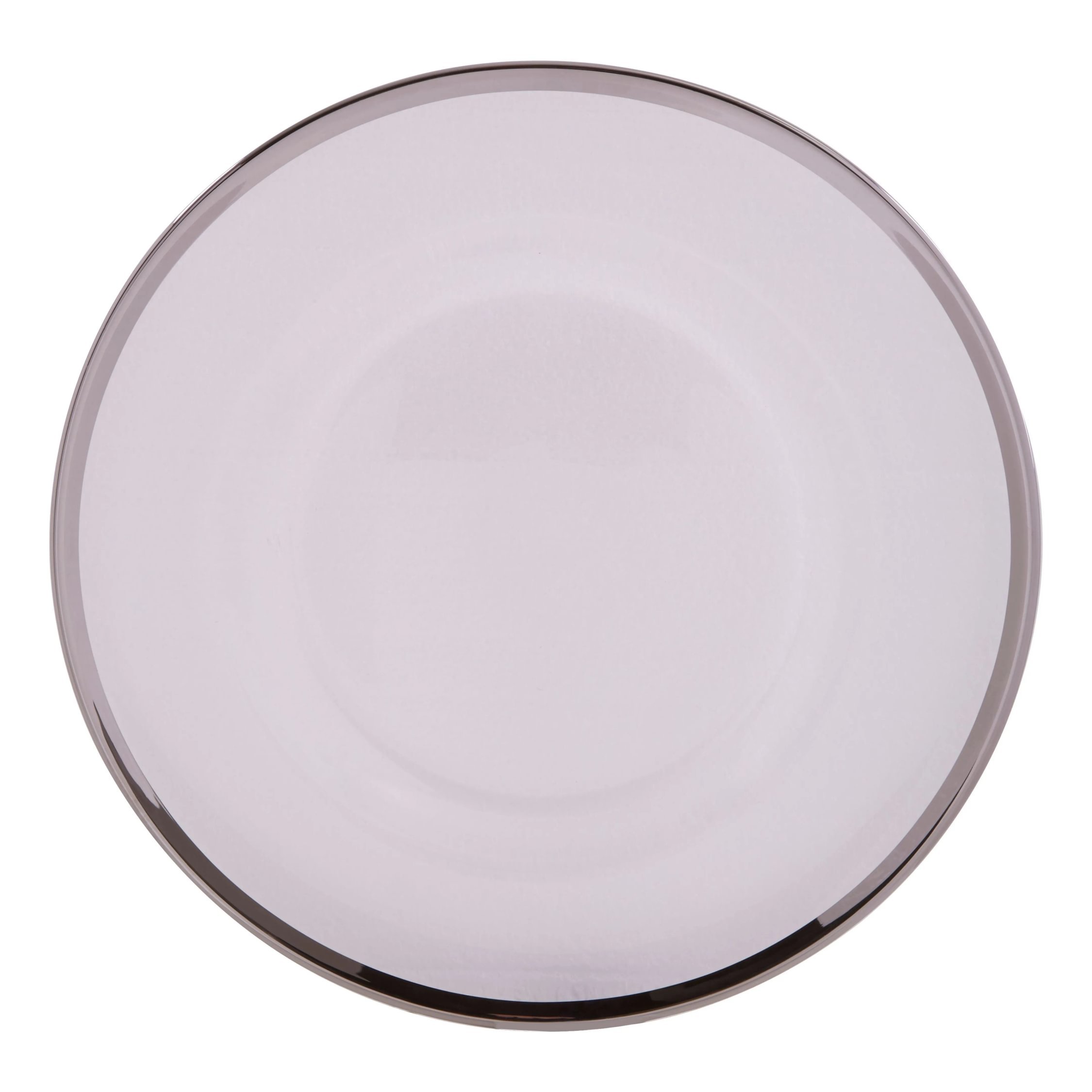 Orsina Ida Glass Charger Plate With Rim - Silver