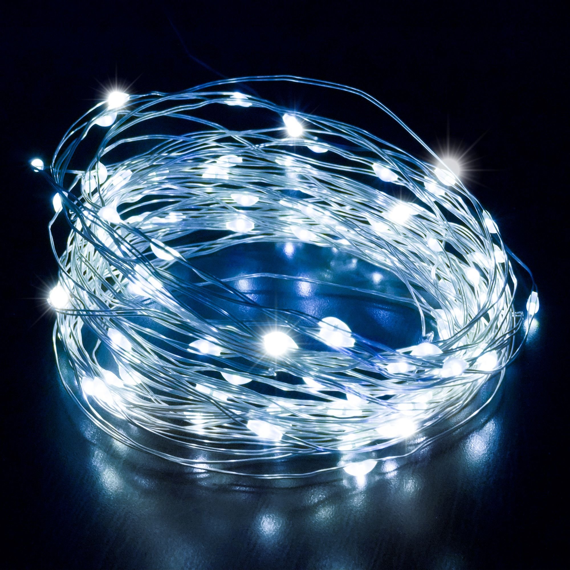 Desiretech Pack of 2 50 LED Battery Operated Copper Fairy Lights - Cool White