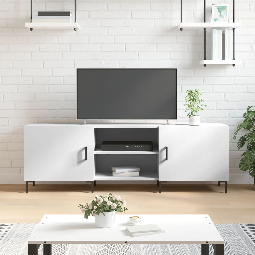Walplus Engineered Wood TV Stand - White - 150 x 30 x 50 cm