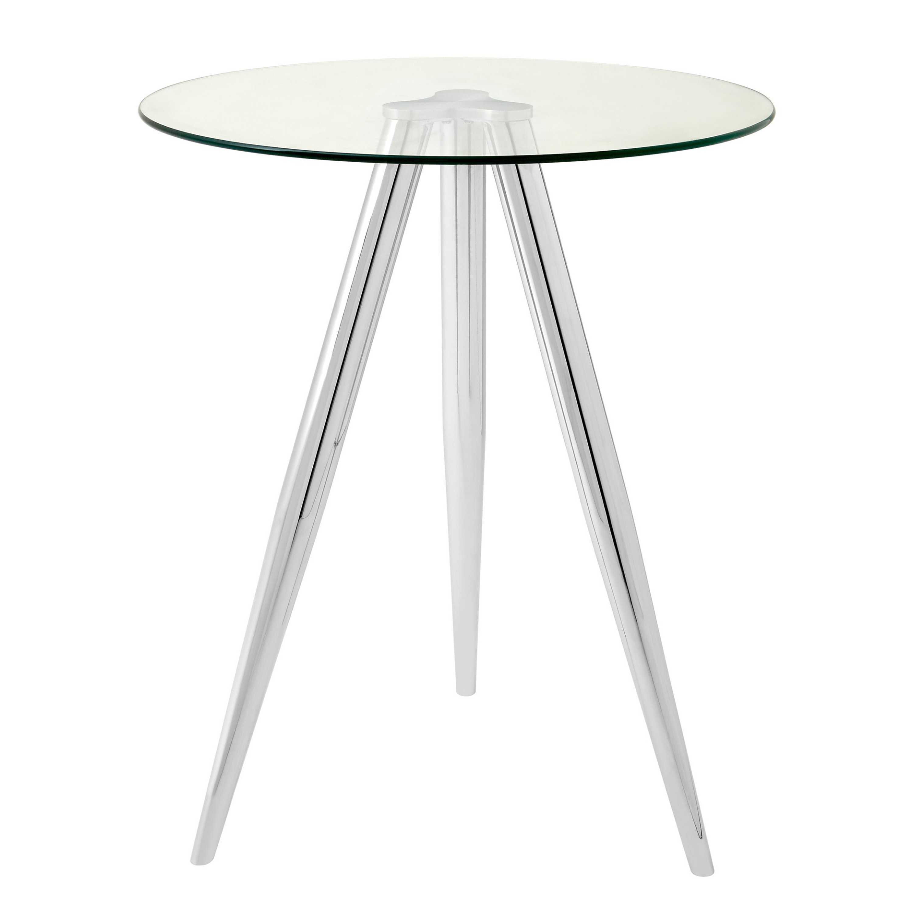 Orsina Barton Tempered Glass Bar Table – Clear & Chrome