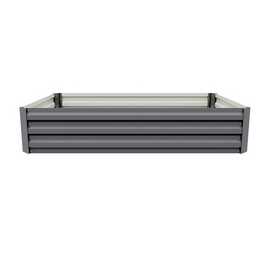 Living and Home 120cm Galvanised Steel Raised Garden Bed - Grey
