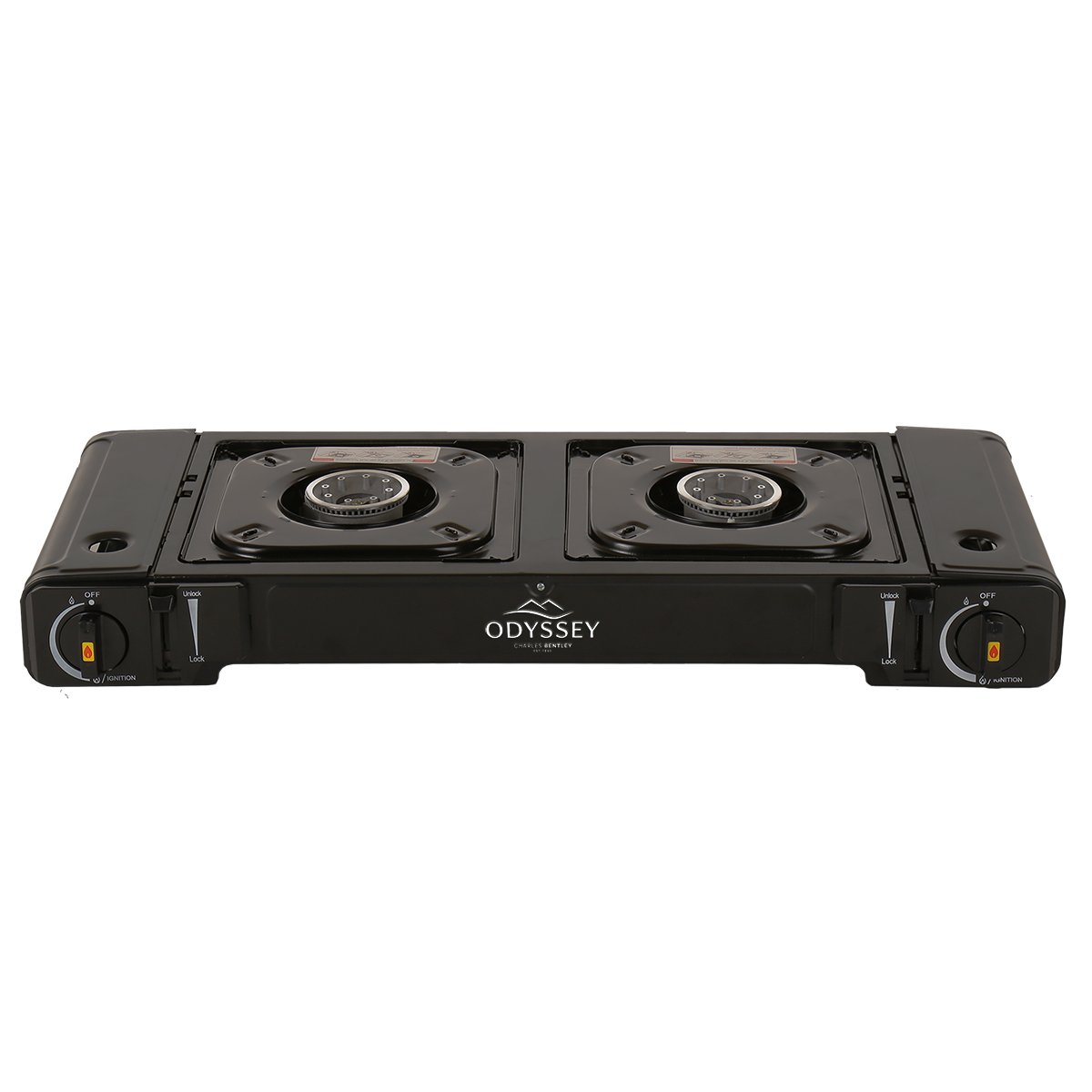Charles Bentley Odyssey Double Portable Camping Gas Stove Cooker - Black