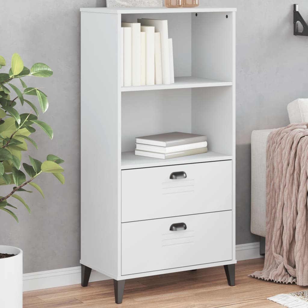 Walplus 2 Compartment Engineered Wood Bookcase - White - 60 x 35 x 123 cm