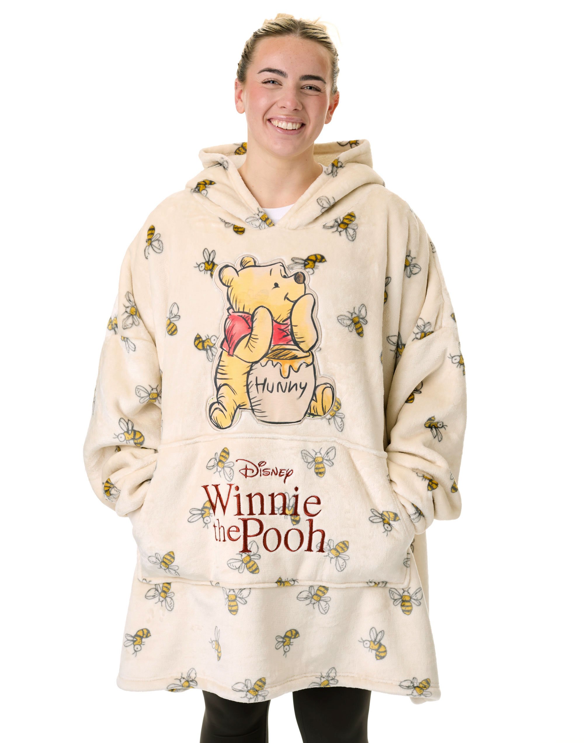 Disney Winnie The Pooh Adult Womens Blanket Hoodie - Beige