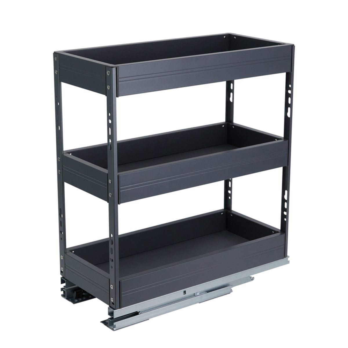 Living and Home 3-Tier Kitchen Cabinet Pull Out Organiser - Grey