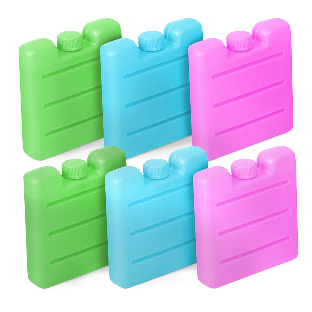 Keplin Pack of 6 Reusable Mini Freezer Ice Blocks - Multicoloured