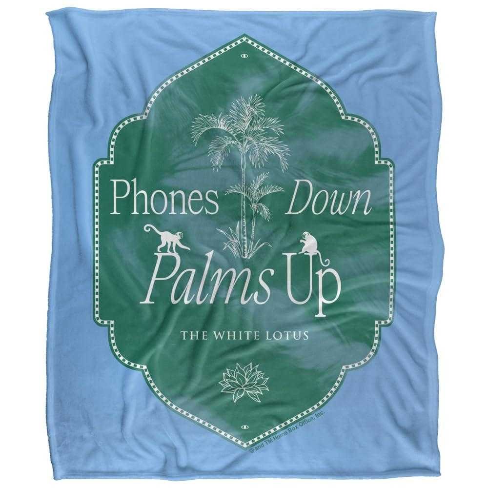 The White Lotus Phones Down Blue & Green Blanket - 147cm x 91cm