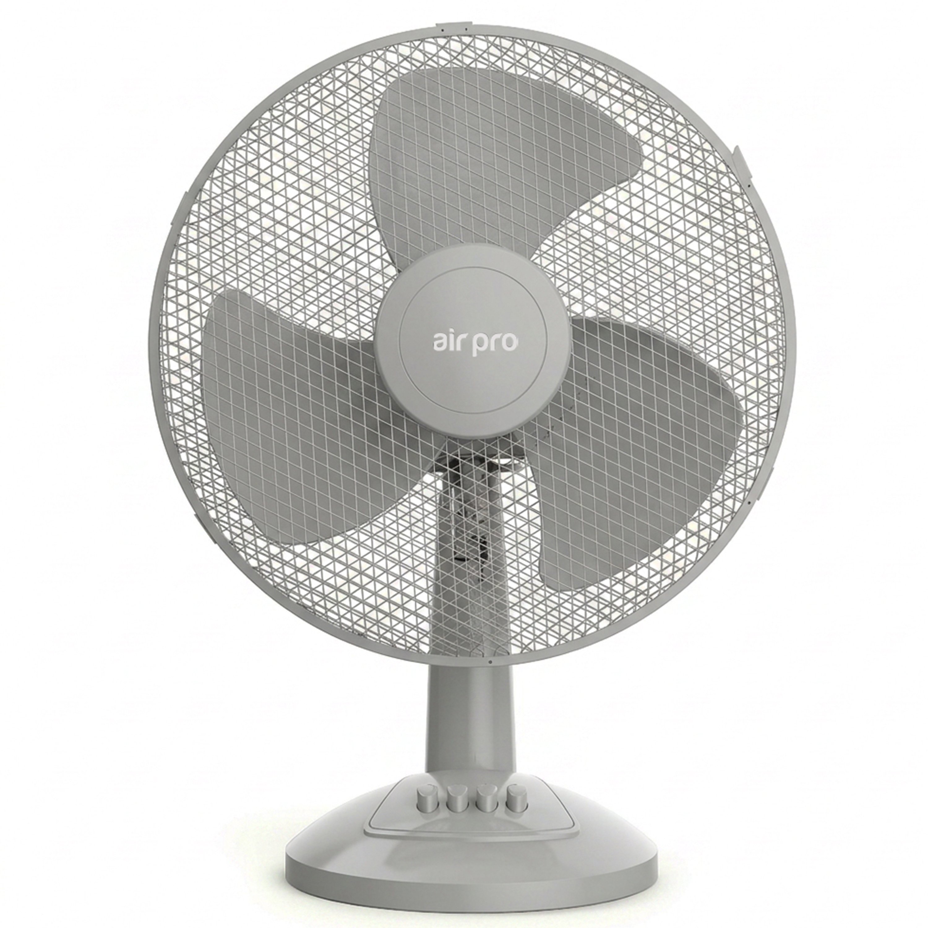 Air Pro 12in Desk Table Tower Fan with Tilt Oscillating & 3 Speeds - Grey