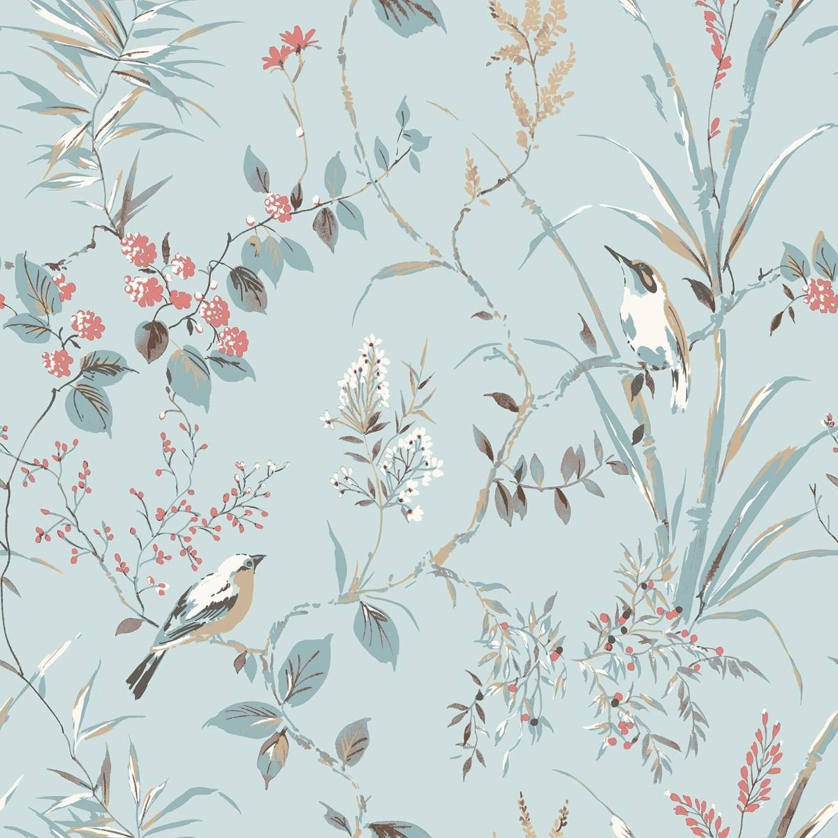 Crown Mariko Bird Wallpaper - Blue
