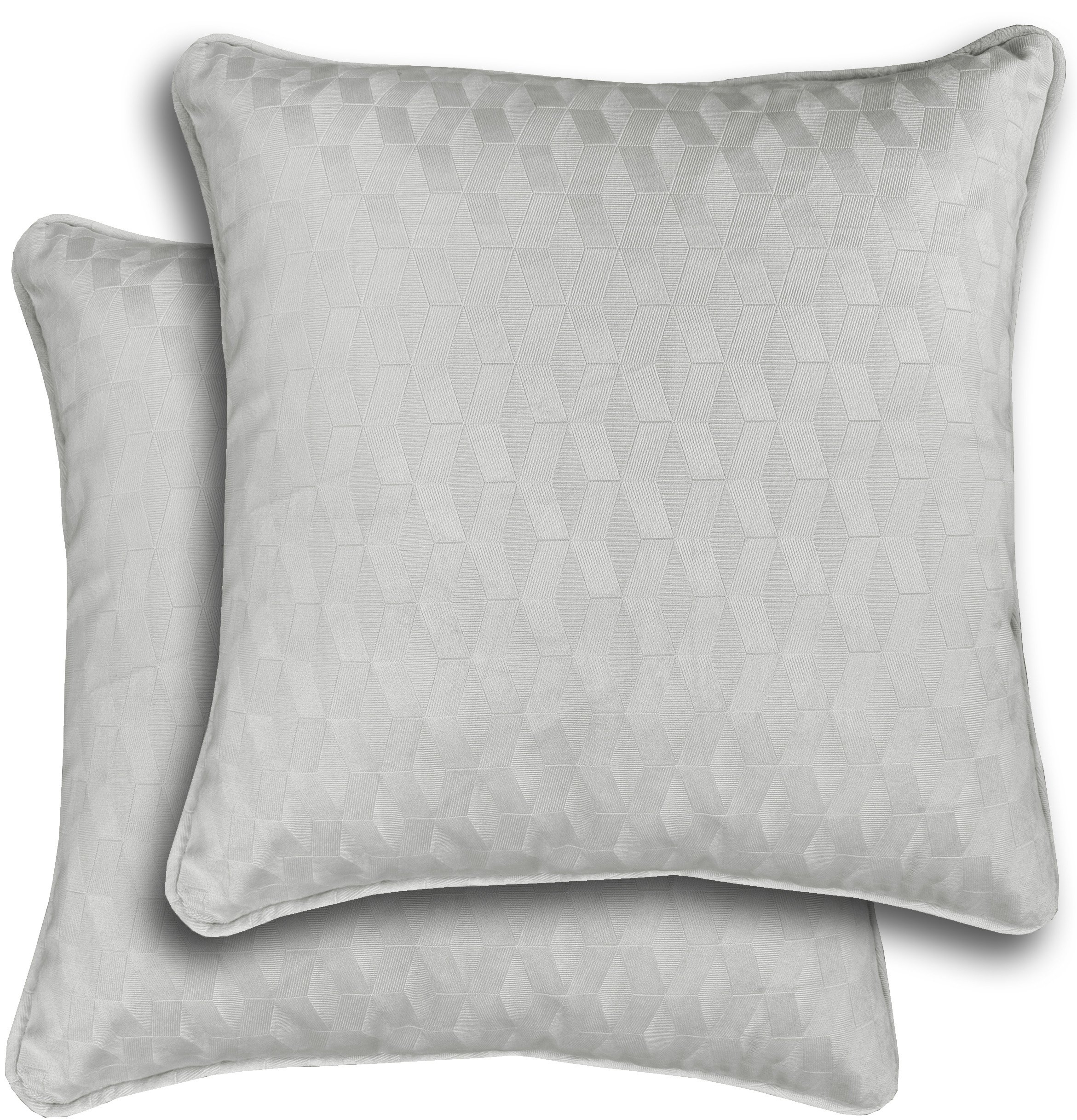 Enhanced Living Tokyo Geometric Embossed Cushion Covers - 43 x 43cm - Grey