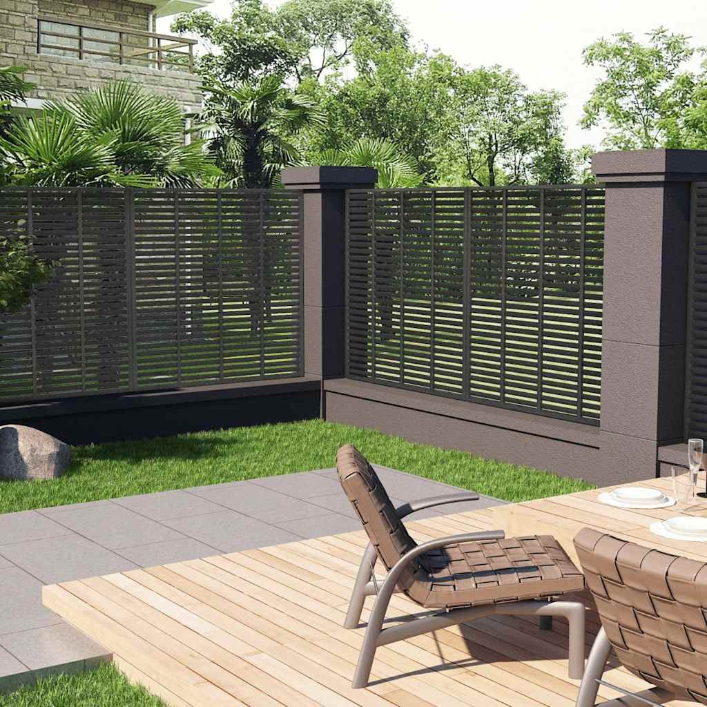 Walplus Wpc Louver Fence - Grey - 180 x 180 cm
