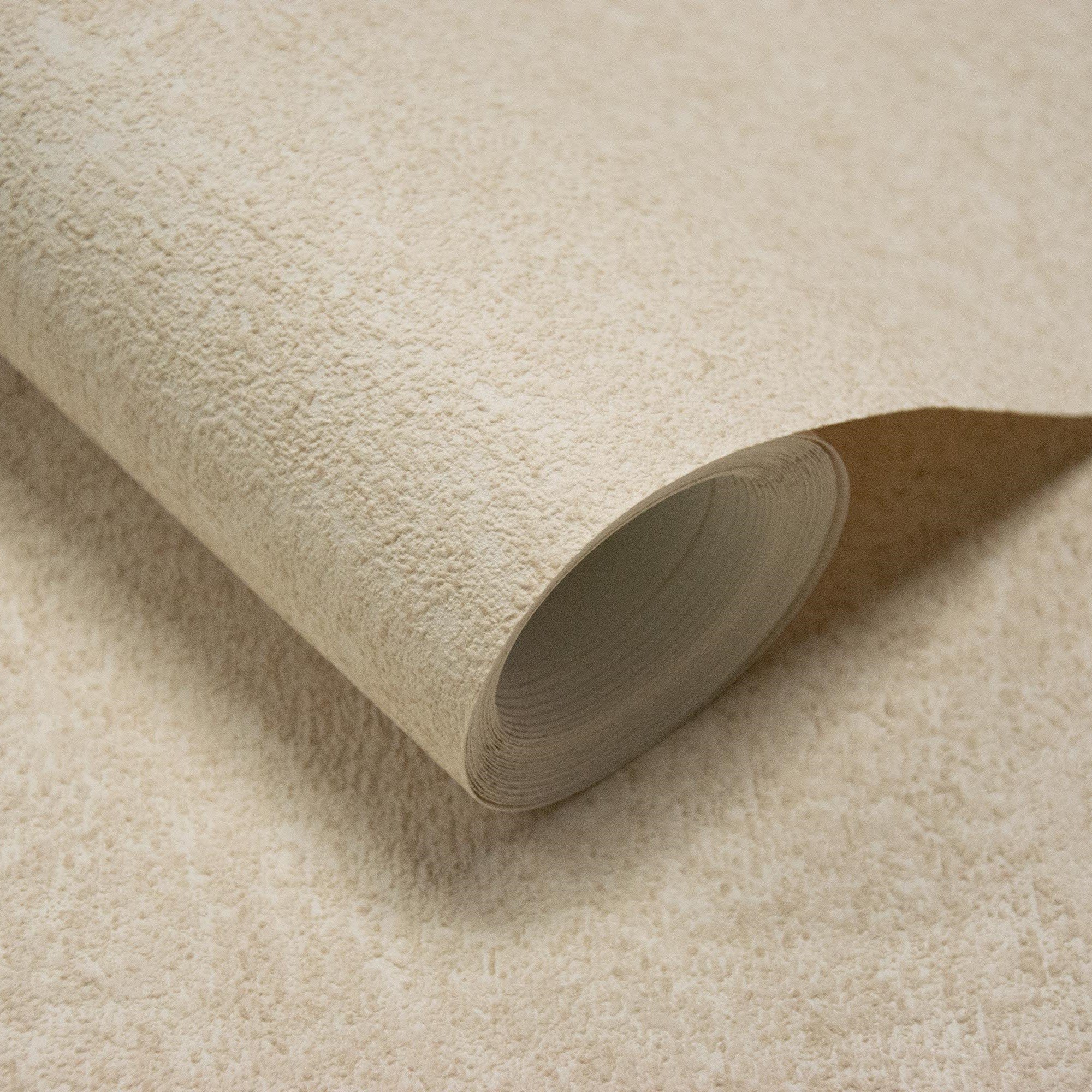 Grandeco Plaster Effect Casper Blown Vinyl Wallpaper - Beige