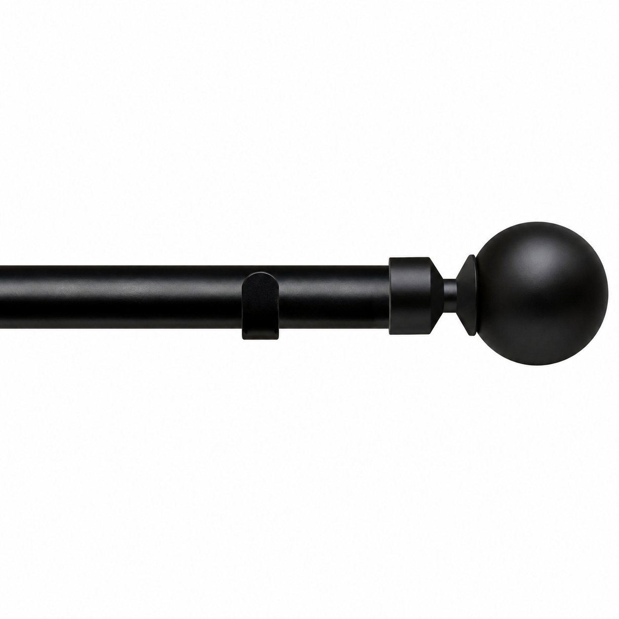 New Edge Blinds 28mm Black Ball Fixed Eyelet Curtain Pole - 70cm