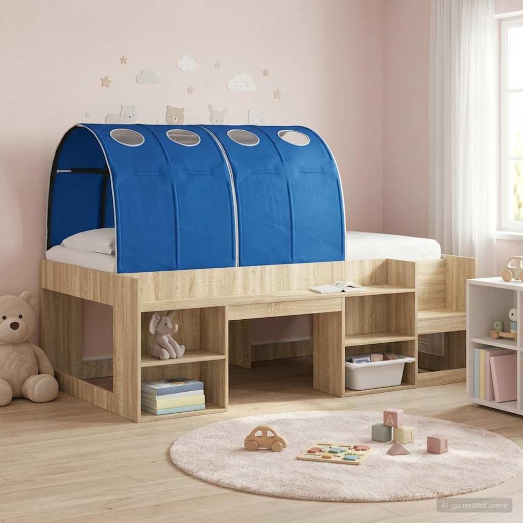 Walplus Pack of 2 Fabric Kids Bed Tunnel - Blue - 211 x 67.5 x 2 cm