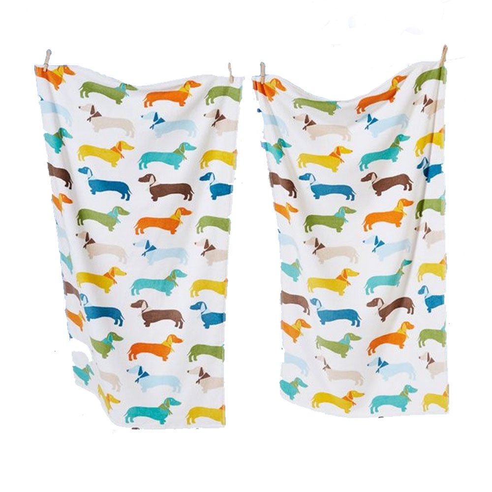 Rapport Sausage Dog White Towel - 120cm x 70cm