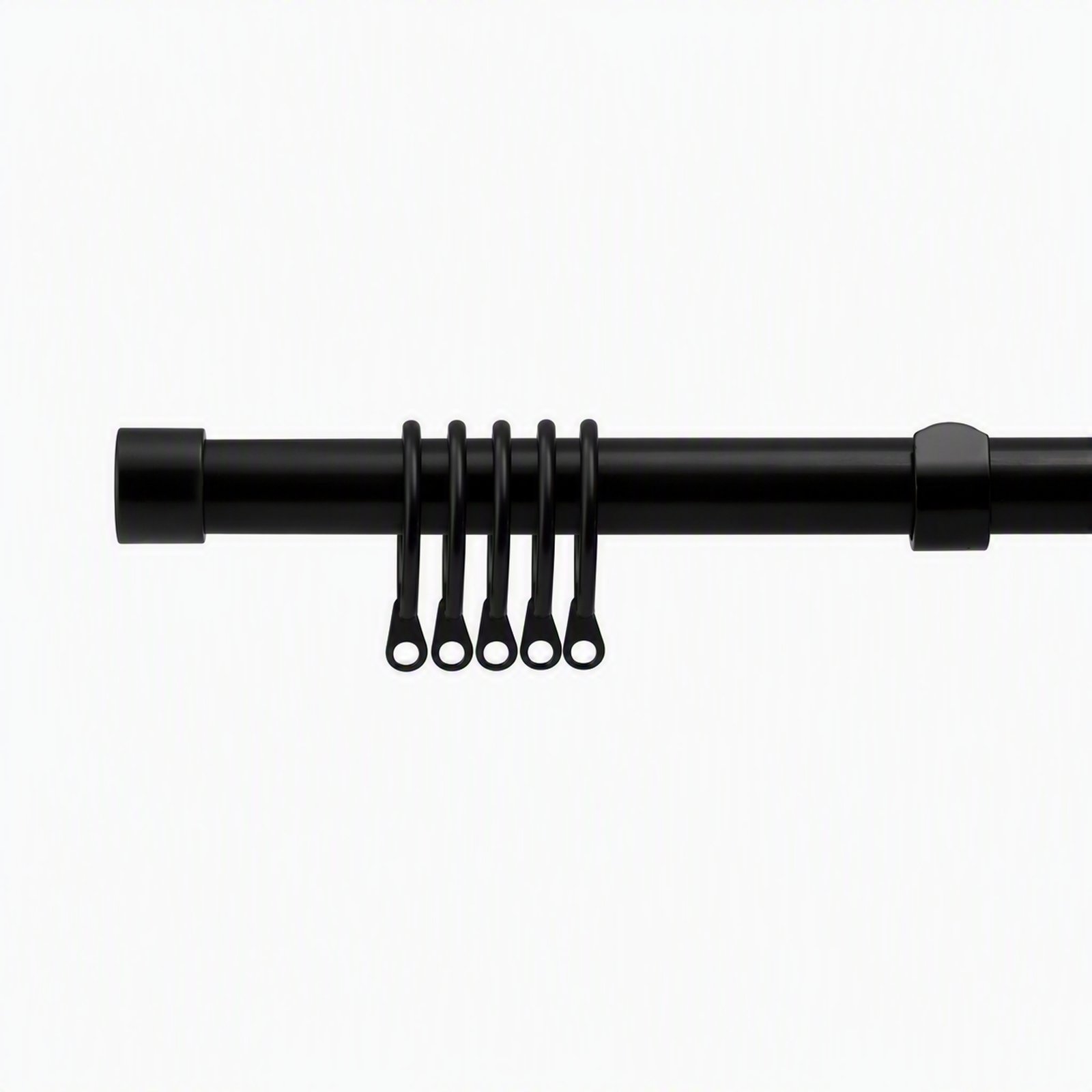 New Edge Blinds 16-19mm Black Stud Extendable Curtain Pole - 120cm - 210cm