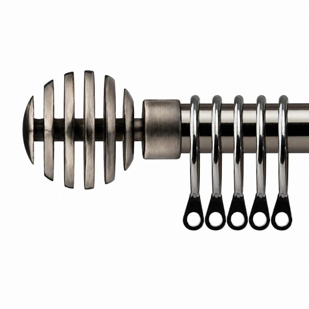 New Edge Blinds 16-19mm Black Silk Genva Extendable Curtain Pole - 160cm - 300cm
