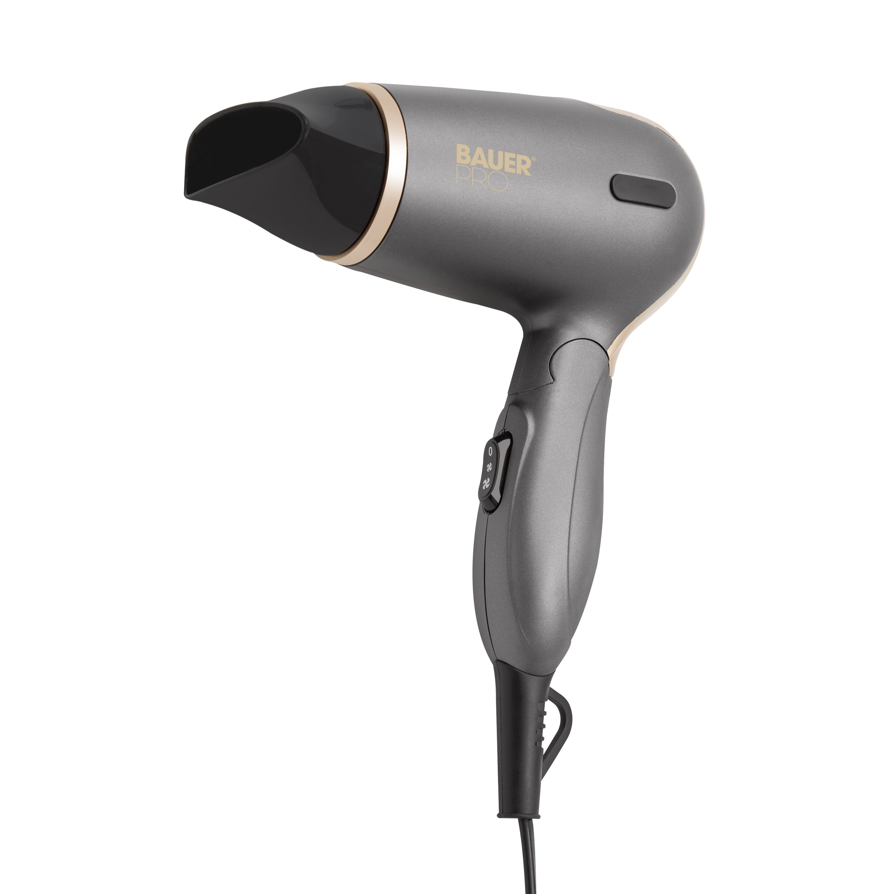 Bauer Grey & Gold Travel Hair Dryer Set – 1200W