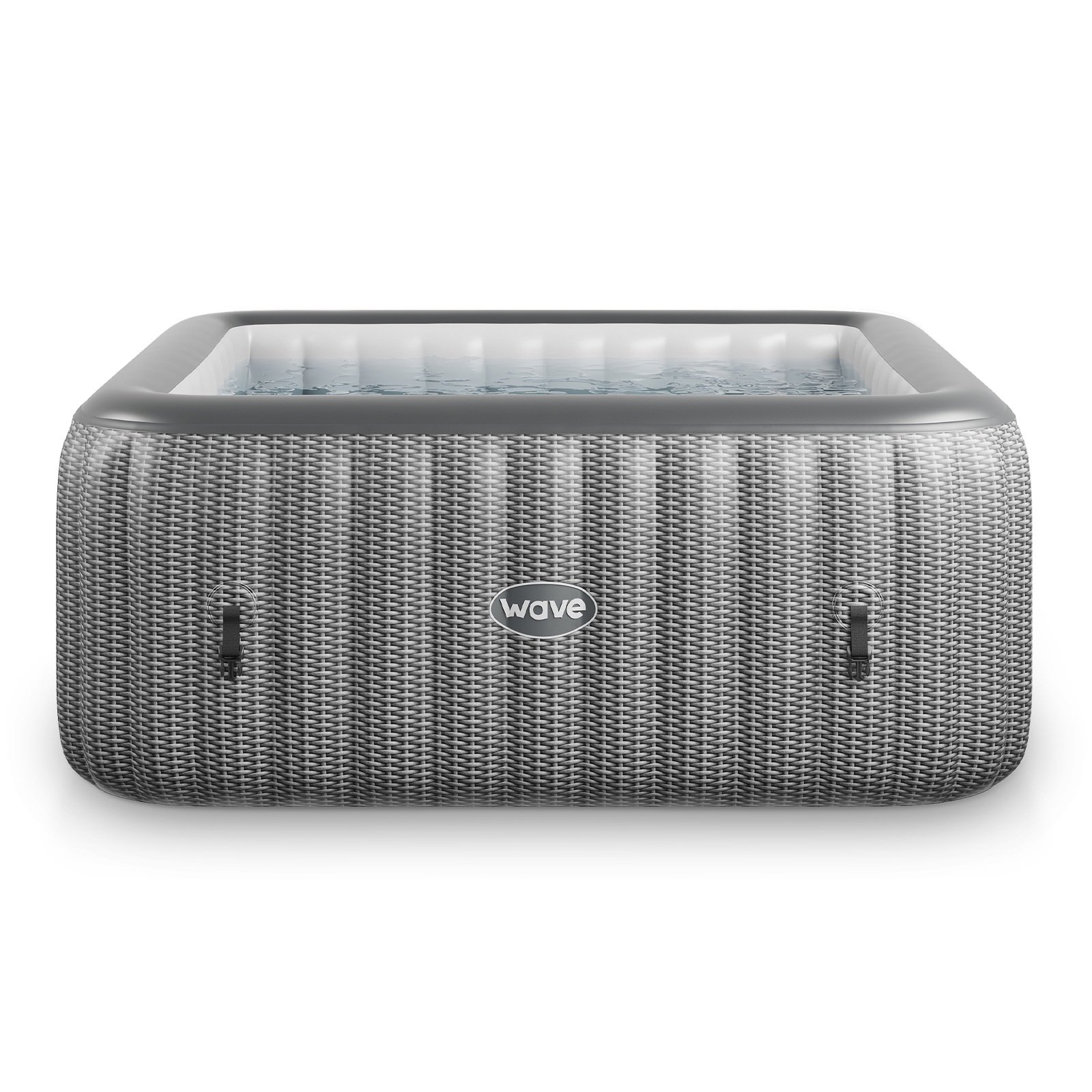 Wave Pacific 6-Person Square Inflatable Hot Tub - Grey Rattan