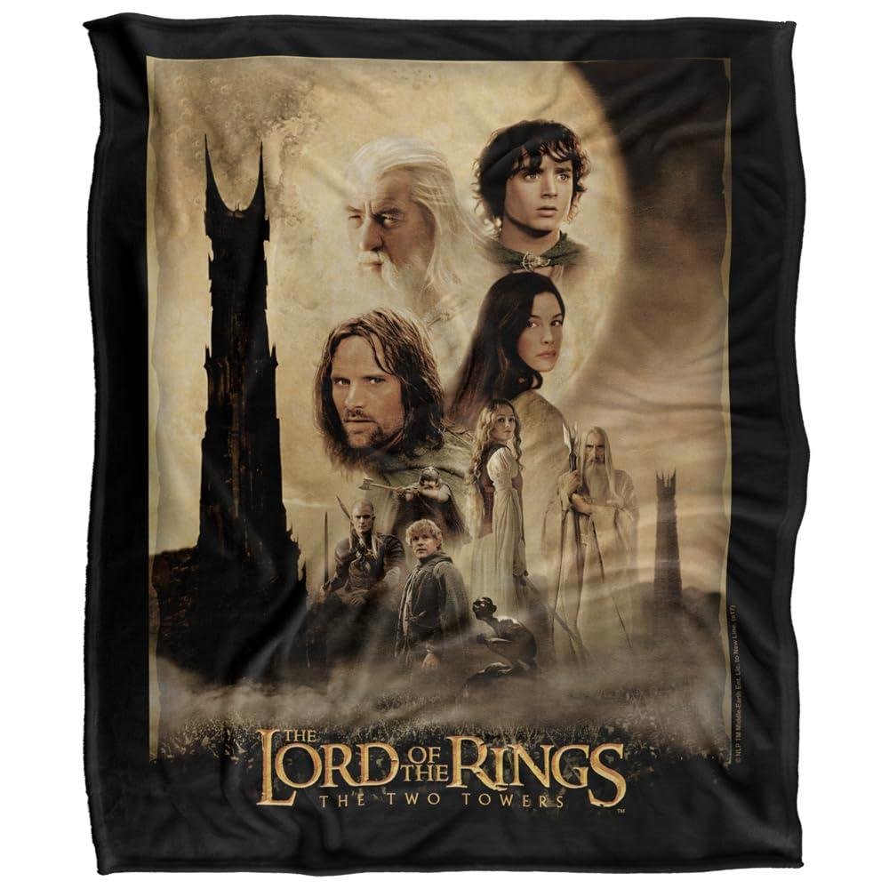 Lord Of The Rings Character Faces Soft Touch Blanket - 147cm x 91cm
