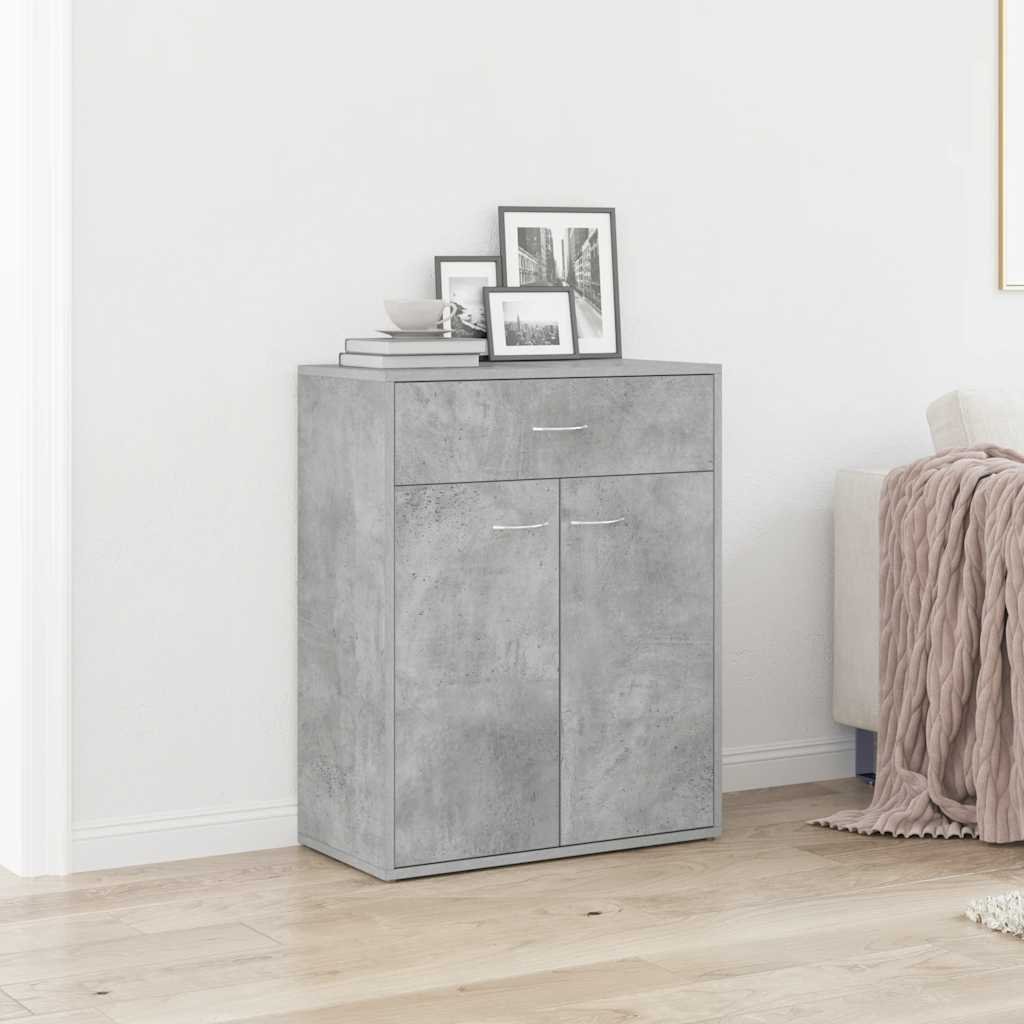 Walplus Engineered Wood Sideboard - Concrete Grey - 60 x 30 x 75 cm