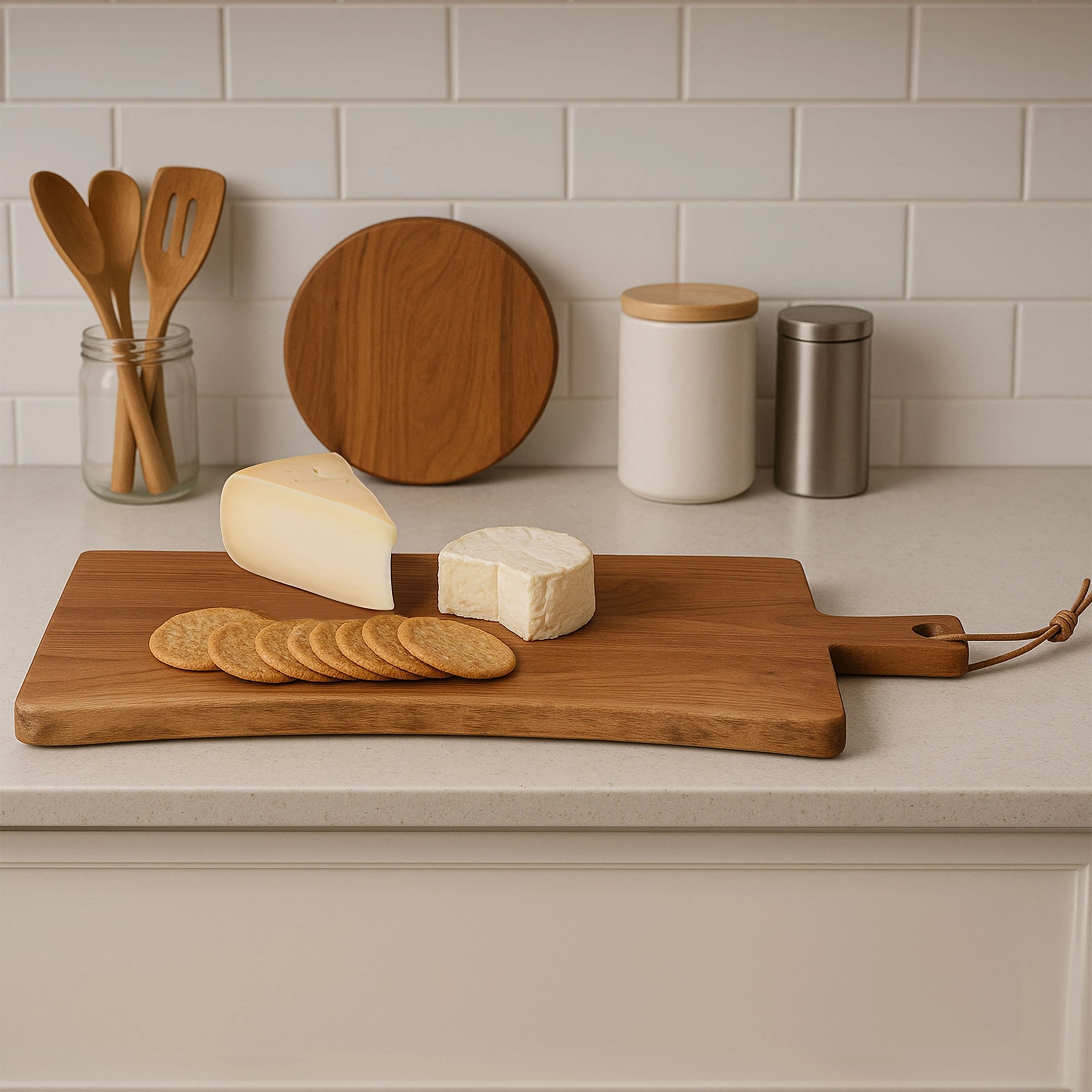 Orsina Acacia Wood Paddle Chopping And Serving Board - Brown