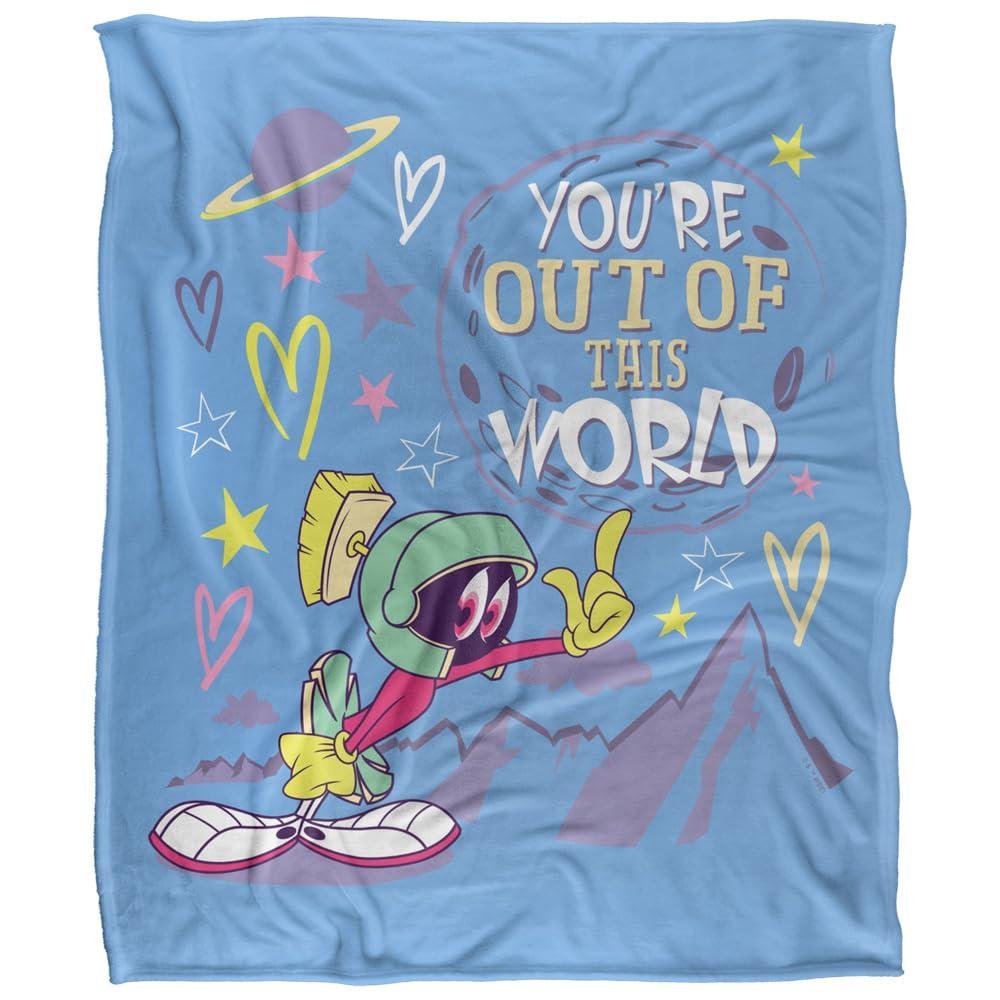 Looney Tunes You're Out Of This World Valentine Blue Blanket - 152cm x 127cm