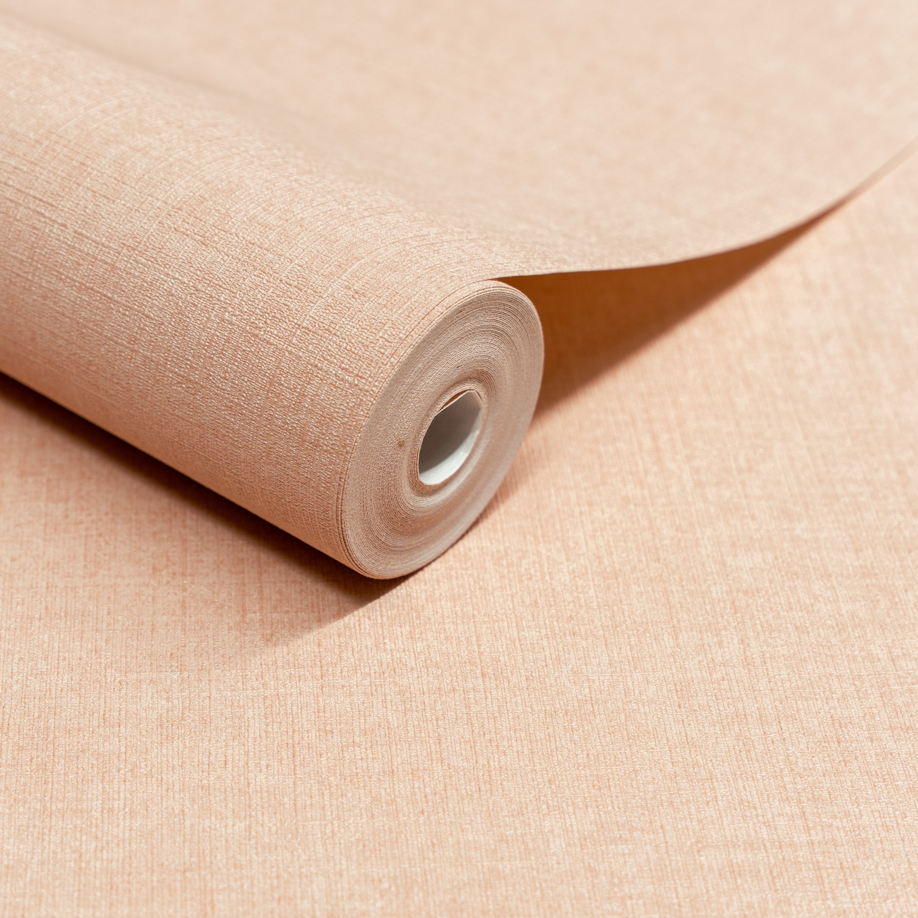 Grandeco Solena Brushed Check Weave Hessian Textured Wallpaper - Blush Pink