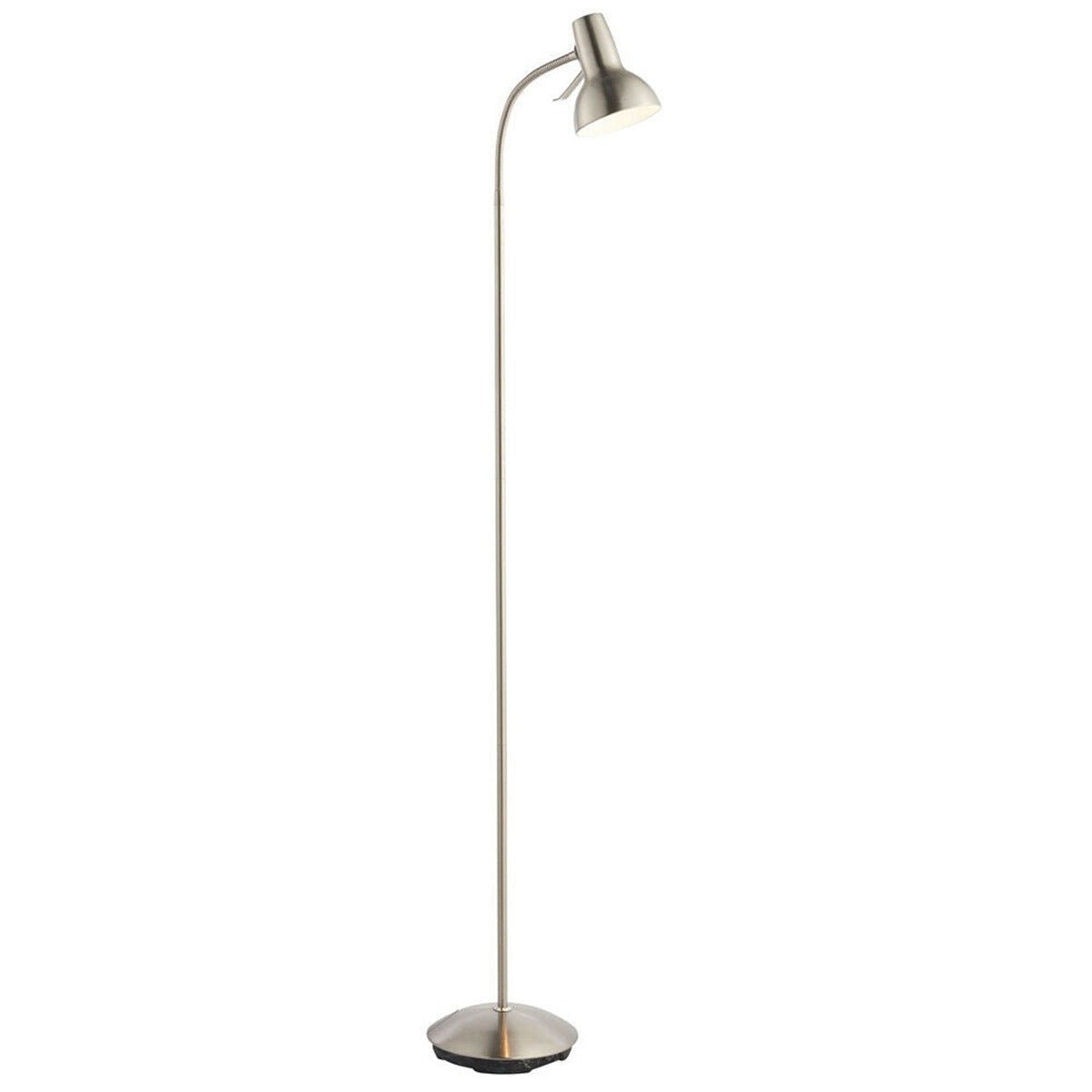 Loops Direct 50.5cm Steel Arched Floor Lamp - Satin Nickel