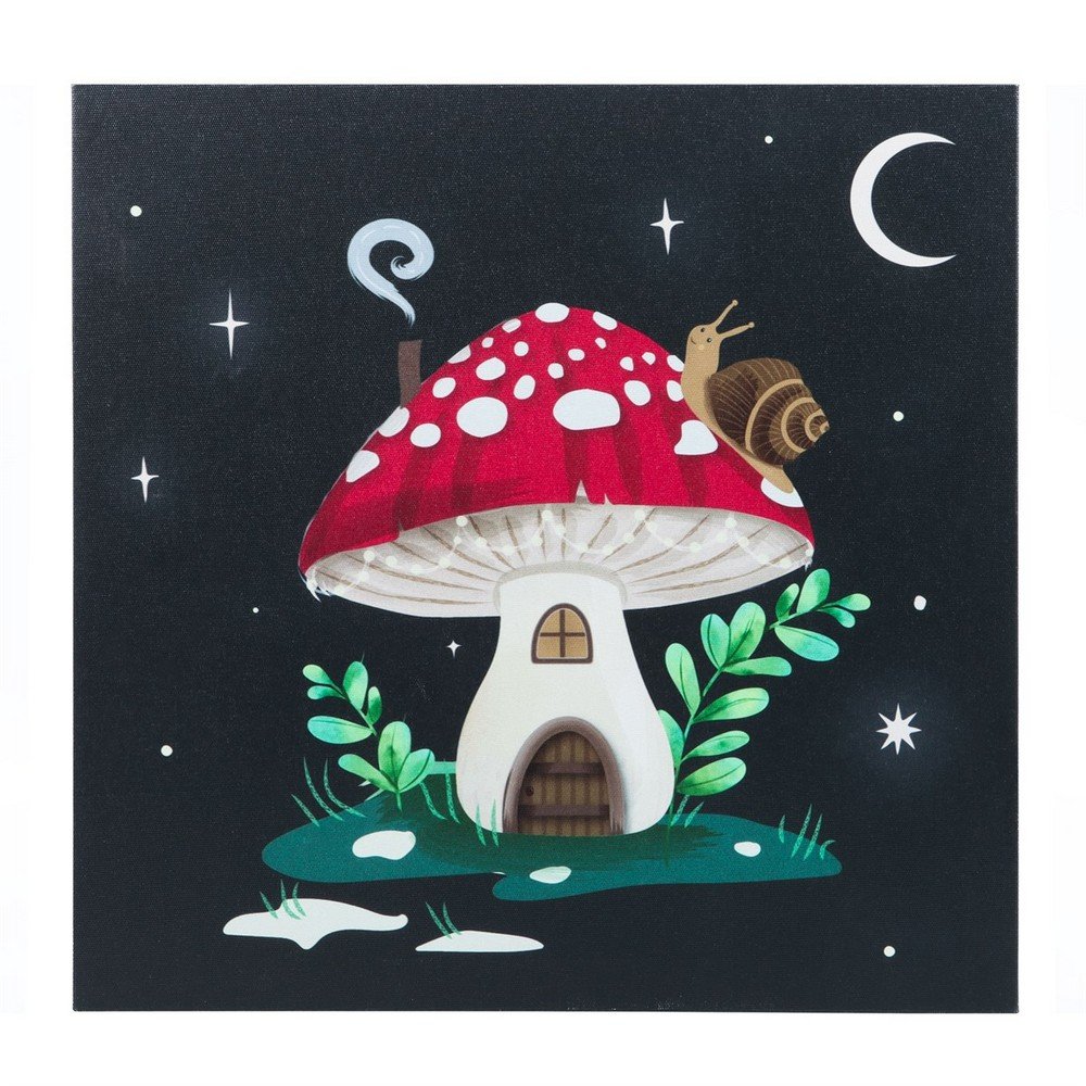 Something Different Gnome Sweet Gnome Canvas Light Up Plaque - Black