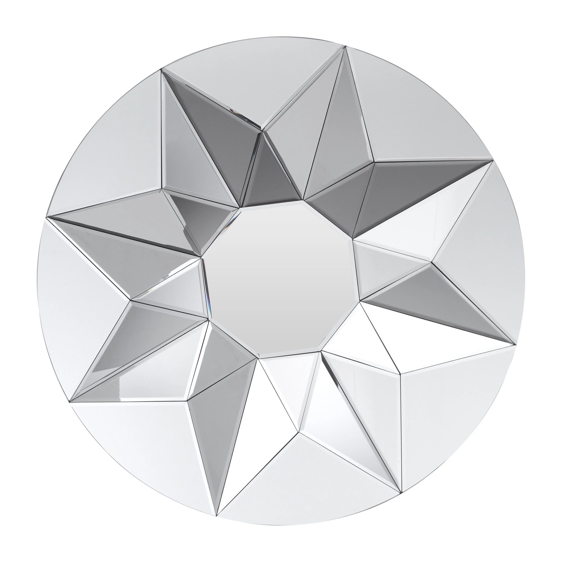 Orsina Wanda 3D Shape Round Wall Mirror – Silver