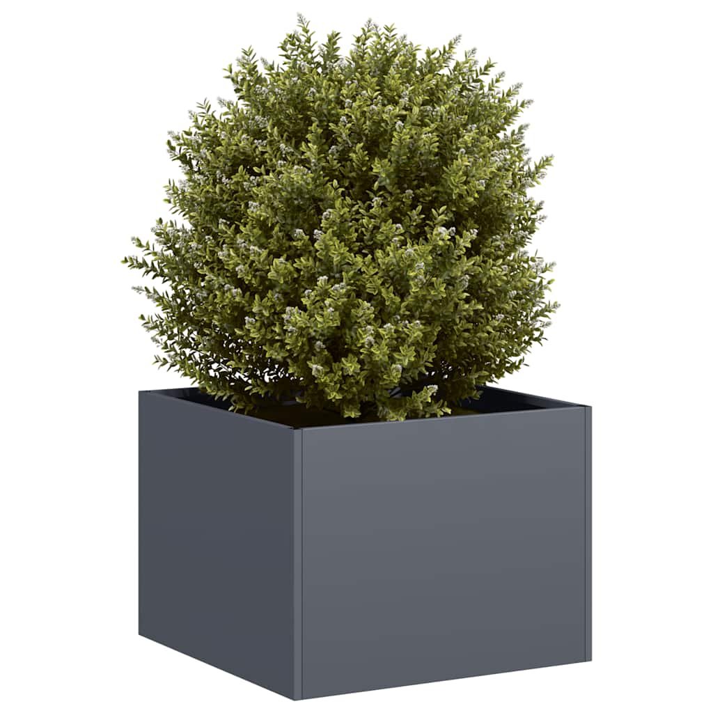Walplus Steel Garden Planter - Anthracite - 40 x 40 x 30 cm
