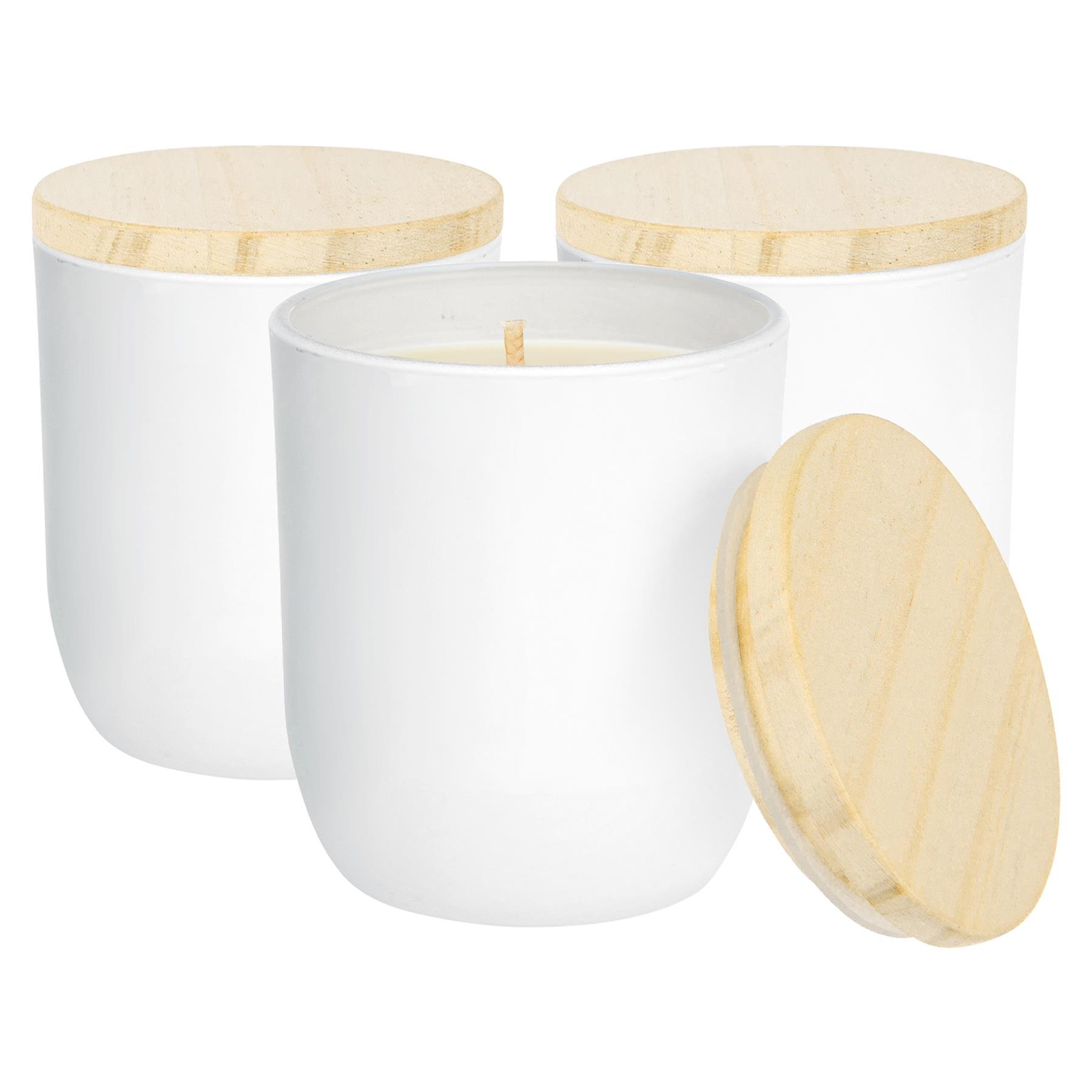 Nicola Spring White Soy Wax Scented Candles Pack of 3 - Coconut & Lime