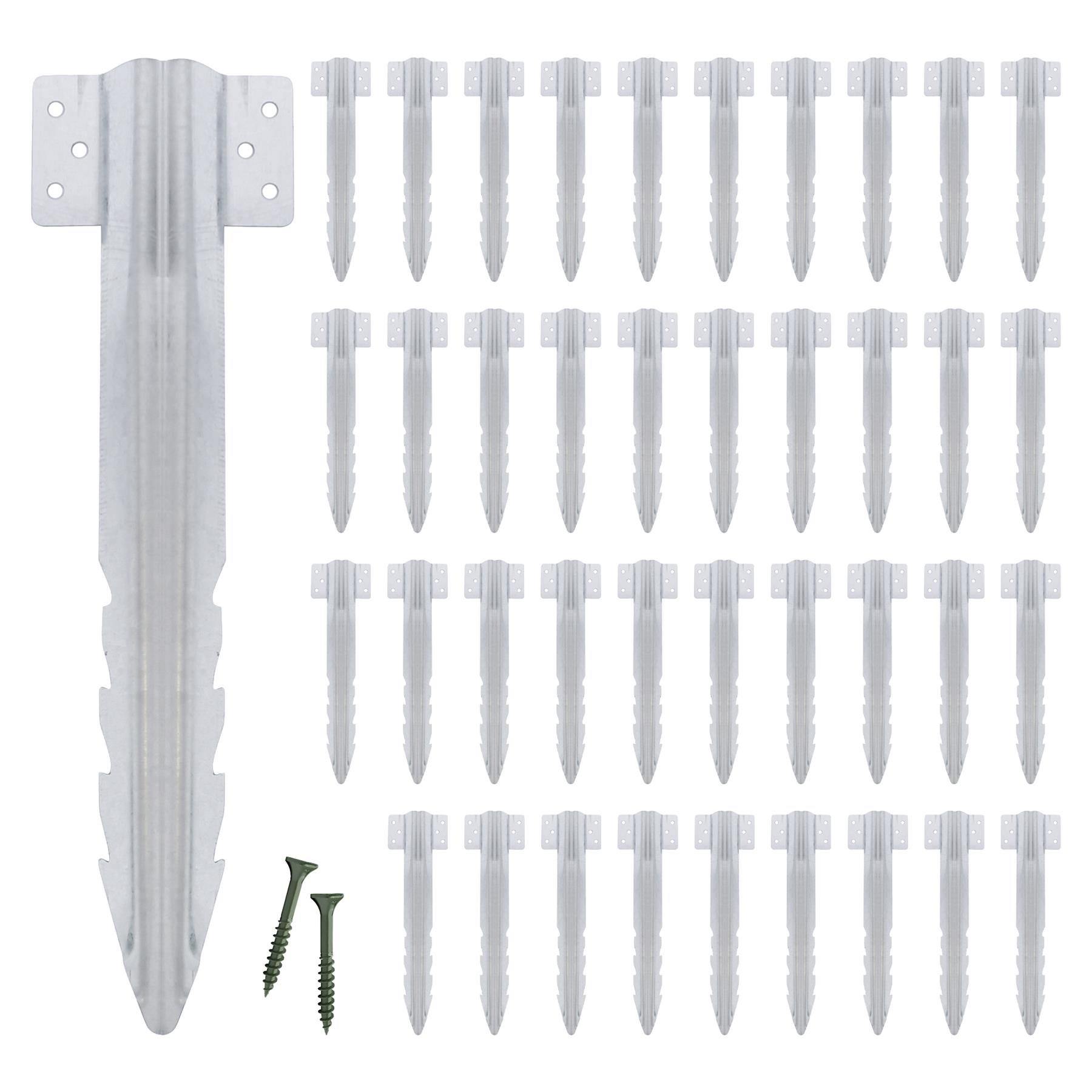 Harbour Housewares Deluxe Galvanised Steel Sleeper Brackets 40cm - Pack of 40