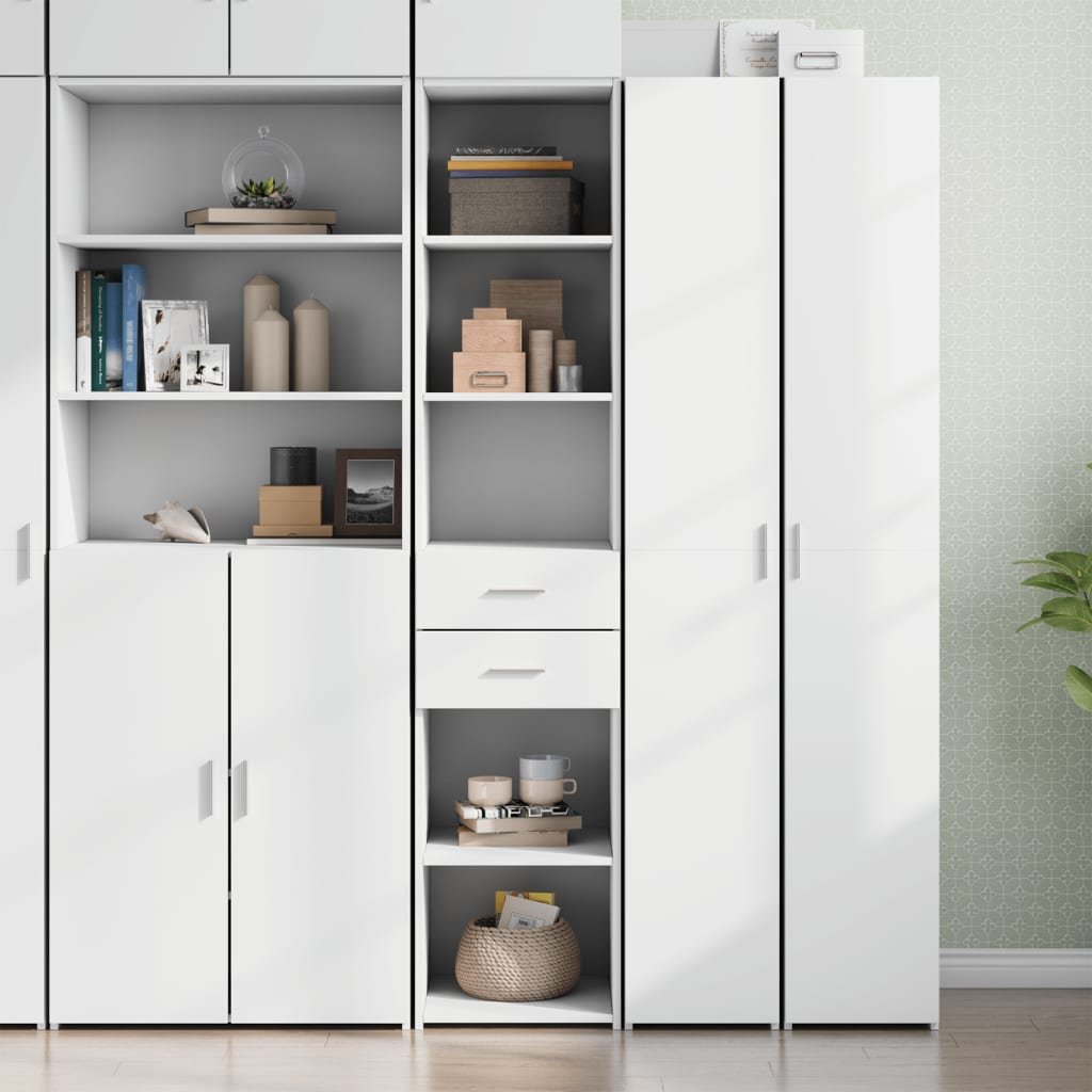 Walplus Engineered Wood Highboard - White - 40 x 42.5 x 185 cm
